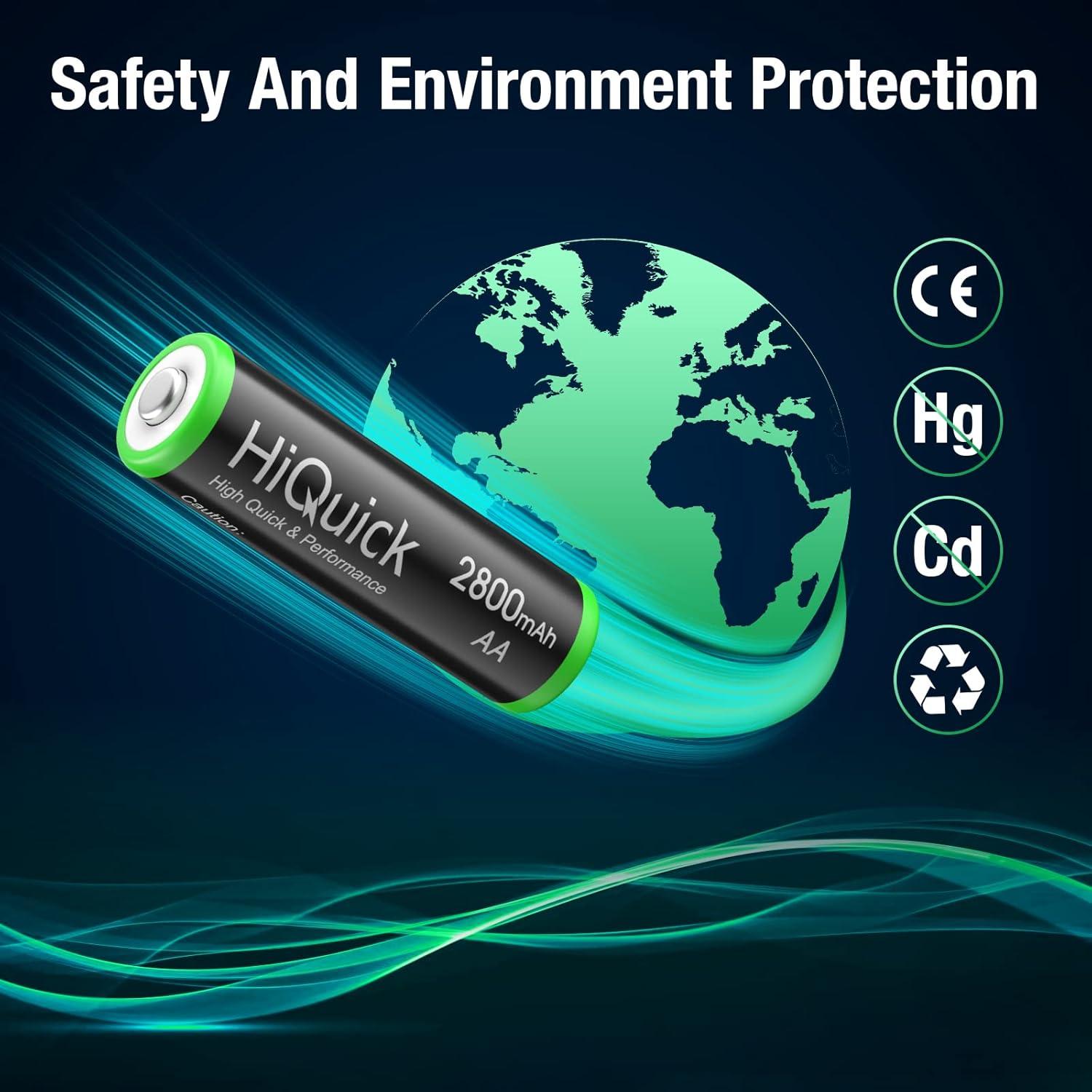 Baterías Recargables AA HiQuick 2800mAh 8 Piezas 1.2V