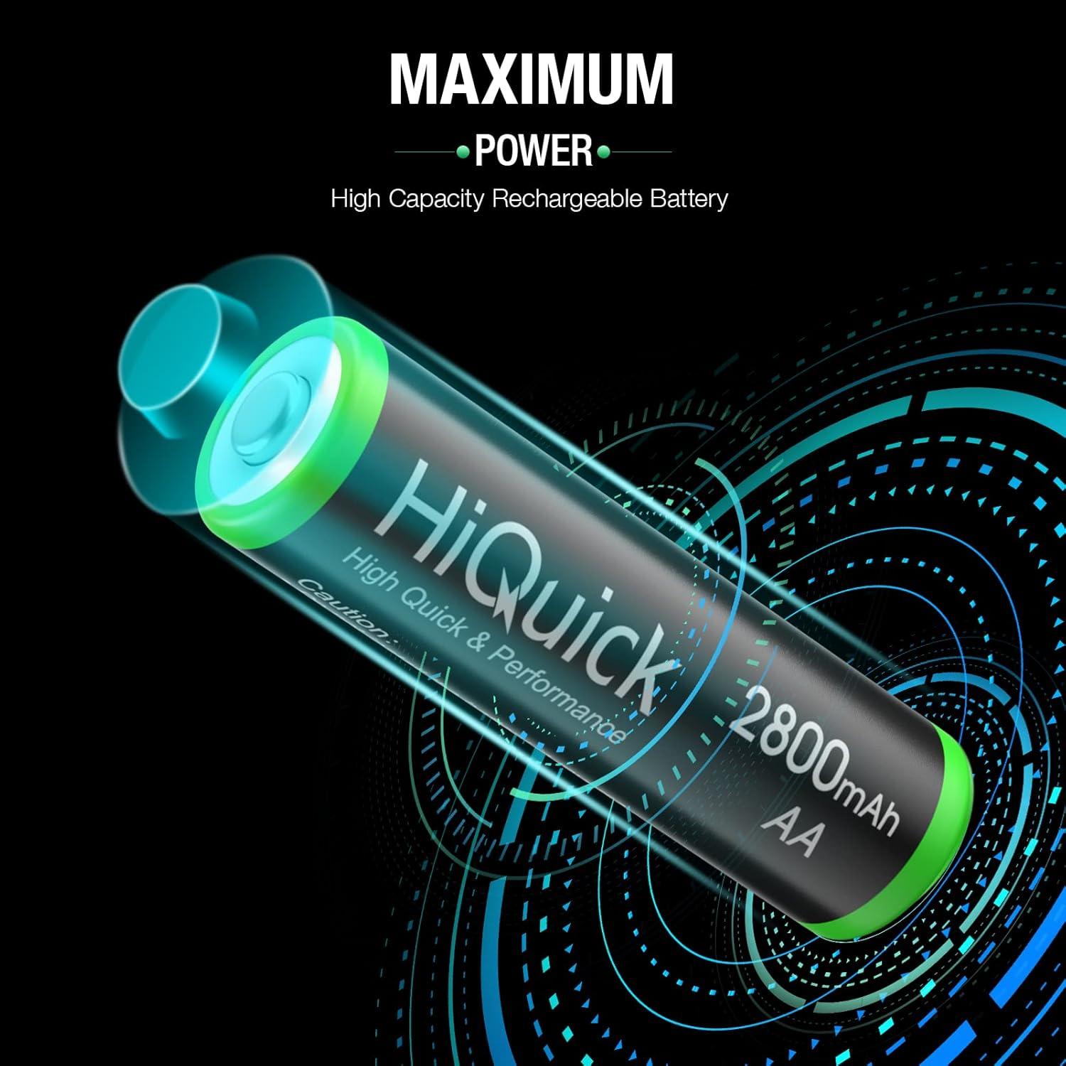 Baterías Recargables AA HiQuick 2800mAh 8 Piezas 1.2V