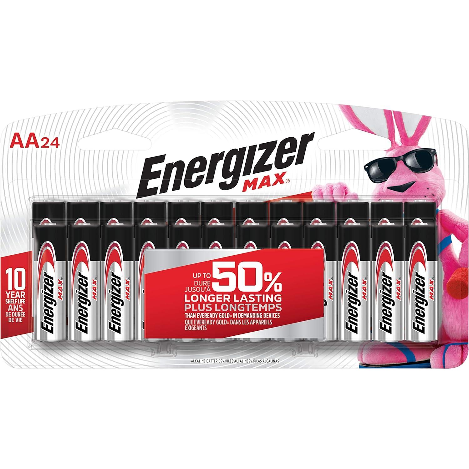 Baterías Alcalinas AA Energizer MAX - Paquete de 24 Unidades