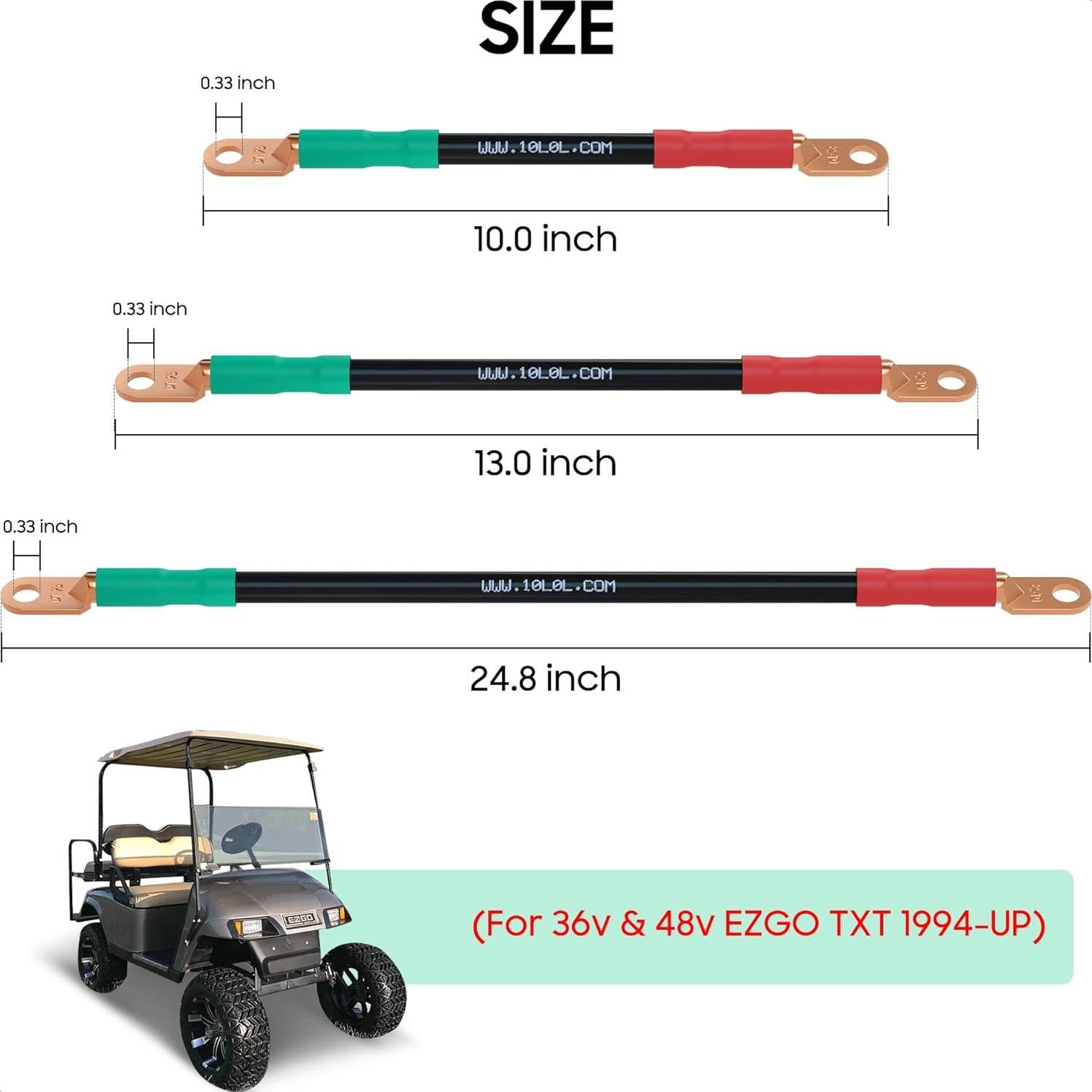 Cables de Batería 10L0L para Carro de Golf EZGO TXT 36V/48V