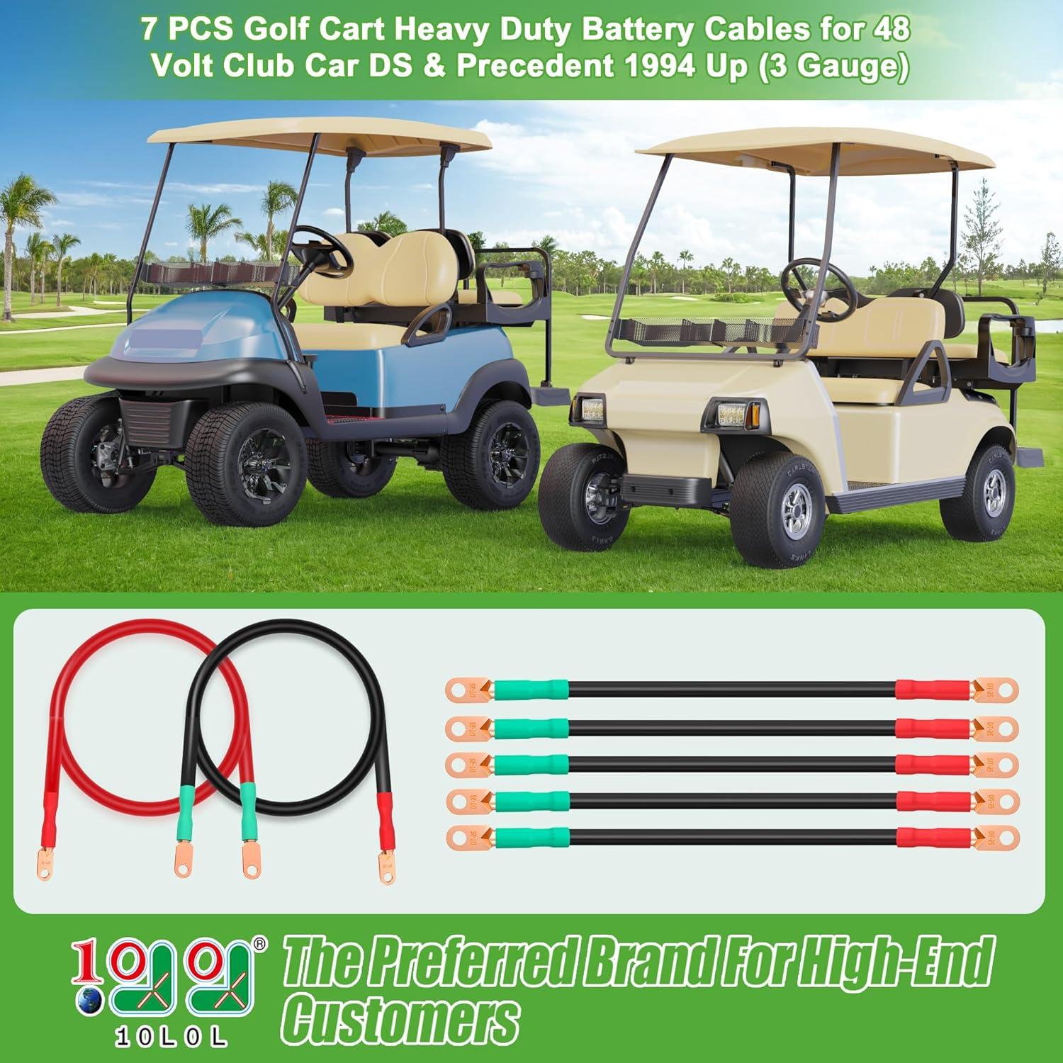 Cables de Batería 3 AWG 10L0L para Carro de Golf 48V Club Car