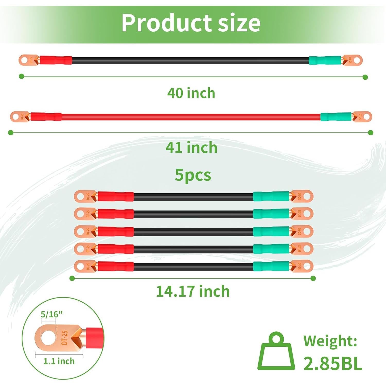 Cables de Batería 3 AWG 10L0L para Carro de Golf 48V Club Car