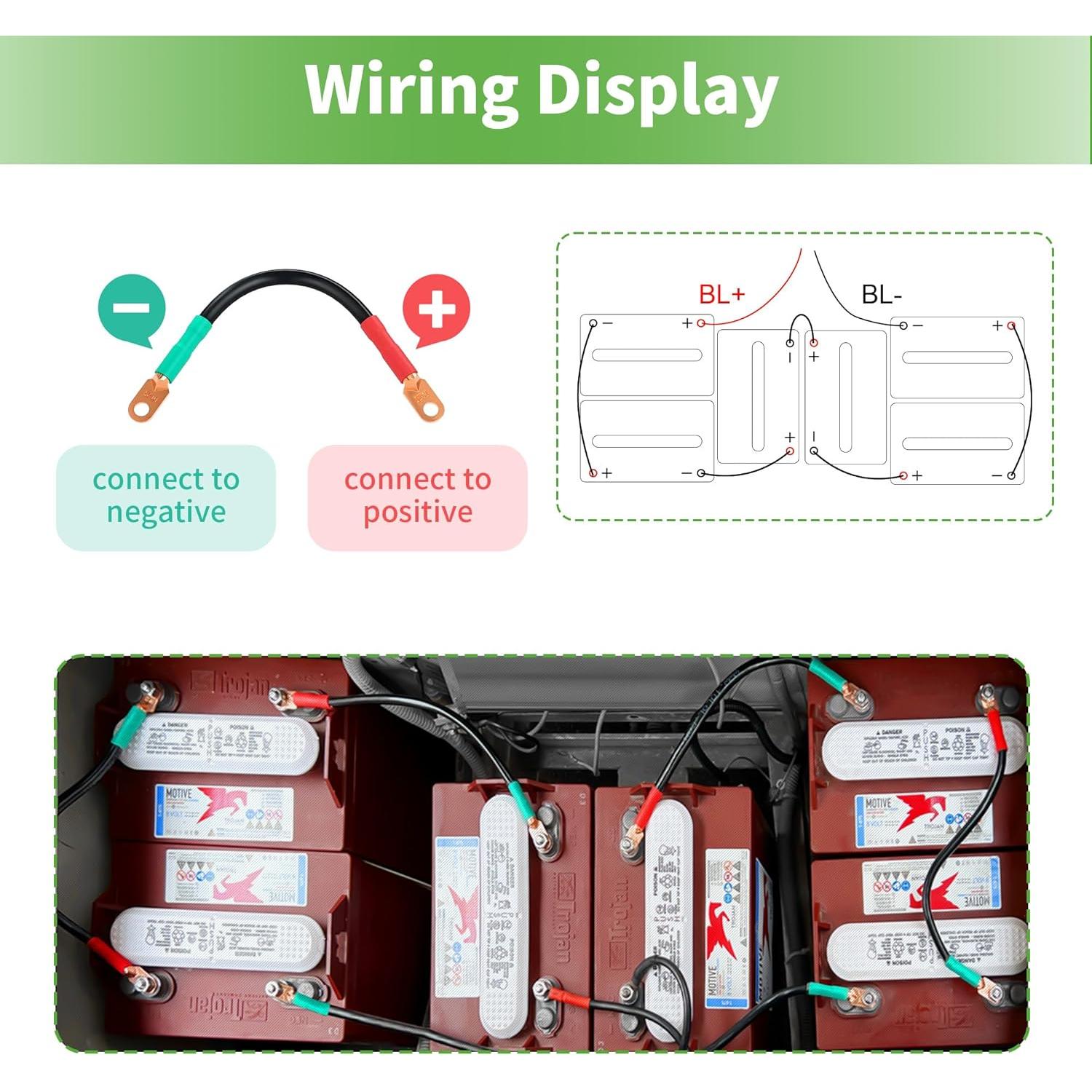 Cables de Batería 3 AWG 10L0L para Carro de Golf 48V Club Car