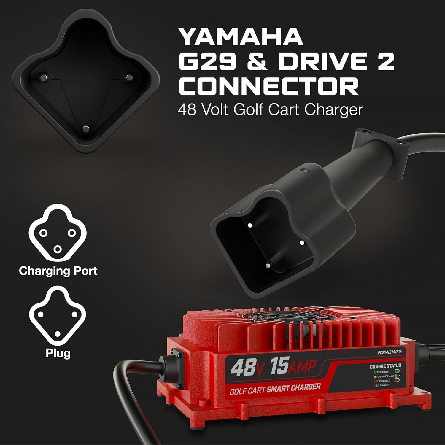 Cargador de Batería 48V 15A FORM para Carro de Golf Yamaha G29