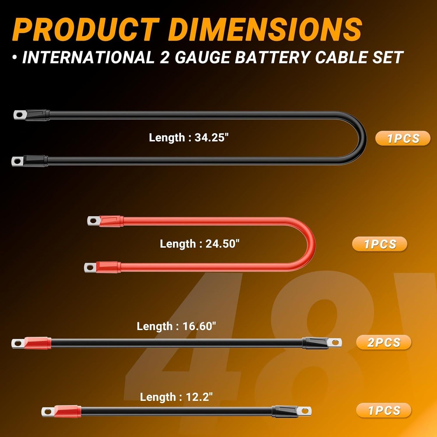 Cables de Batería para Carro de Golf CLUBRALLY EZGO RXV 2 Gauge
