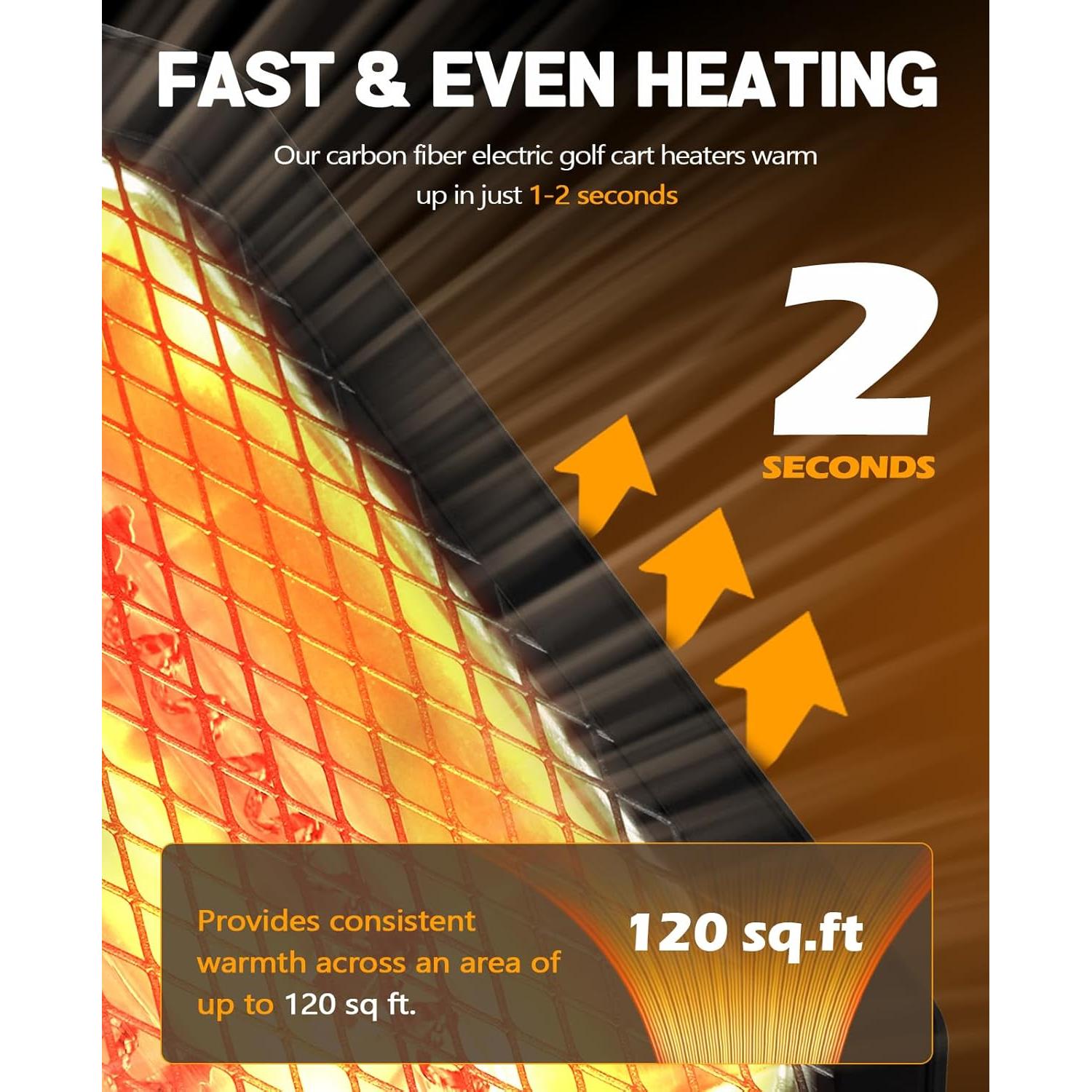 Calentador Eléctrico para Carro de Golf Xislet 48V Fibra Carbono