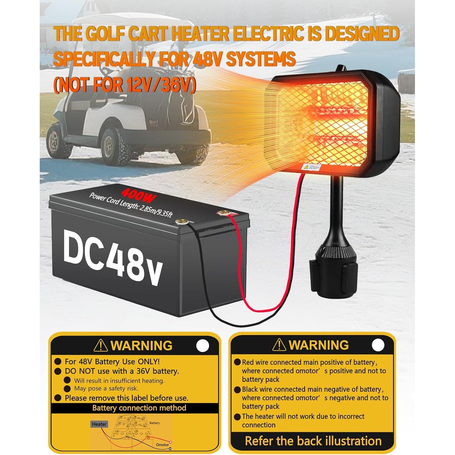 Calentador Eléctrico para Carro de Golf Xislet 48V Fibra Carbono