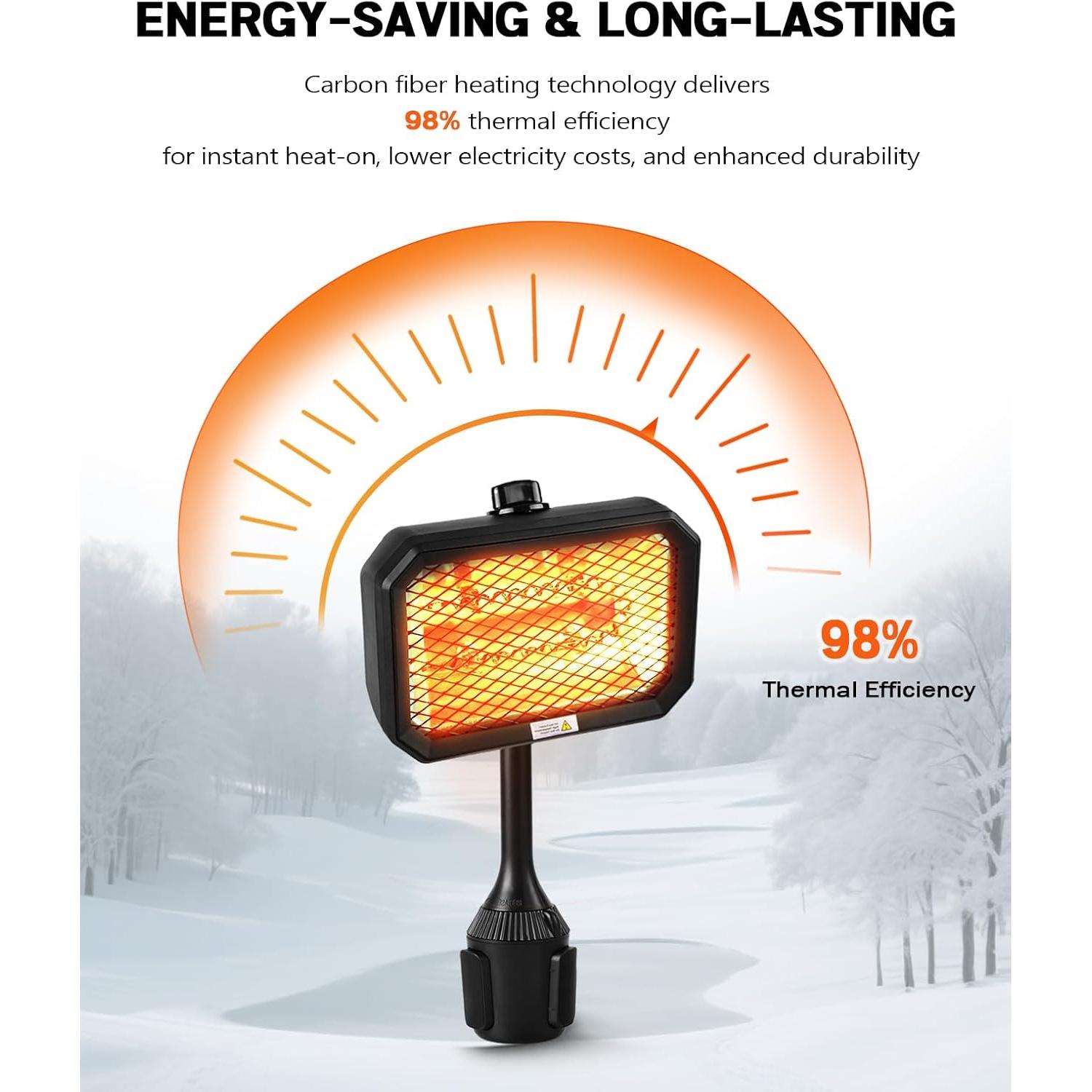 Calentador Eléctrico para Carro de Golf Xislet 48V Fibra Carbono