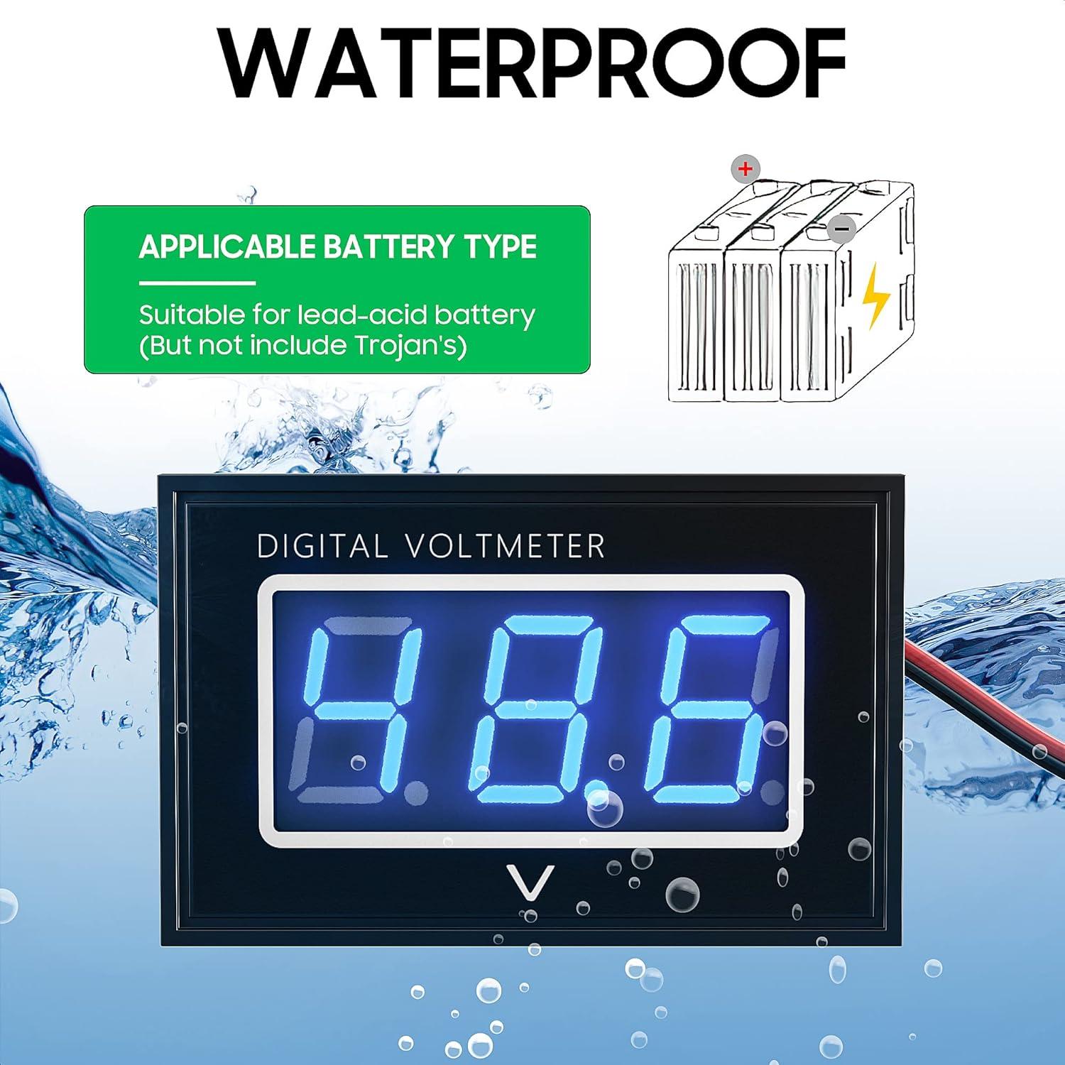 Medidor Digital de Voltaje 10L0L 12V-72V LED Impermeable