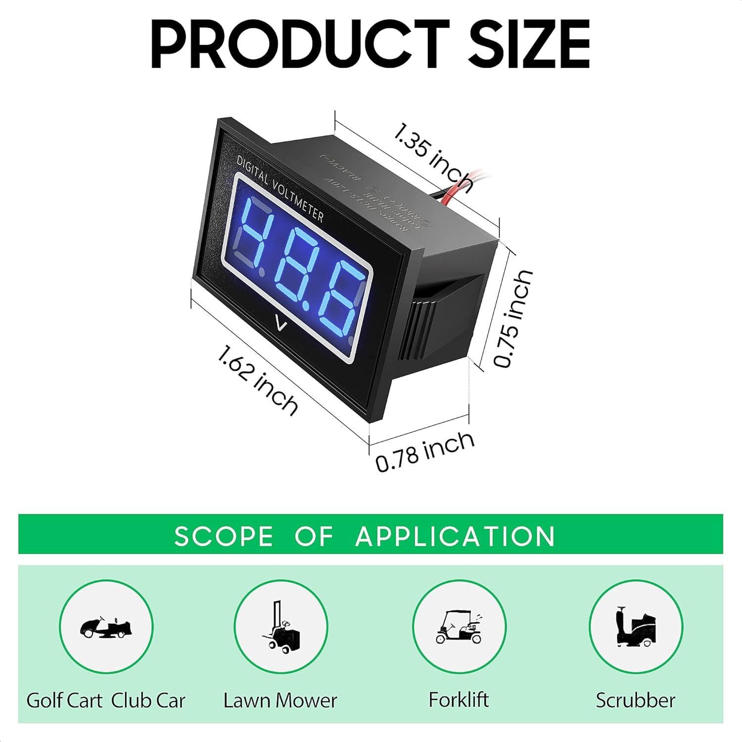 Medidor Digital de Voltaje 10L0L 12V-72V LED Impermeable