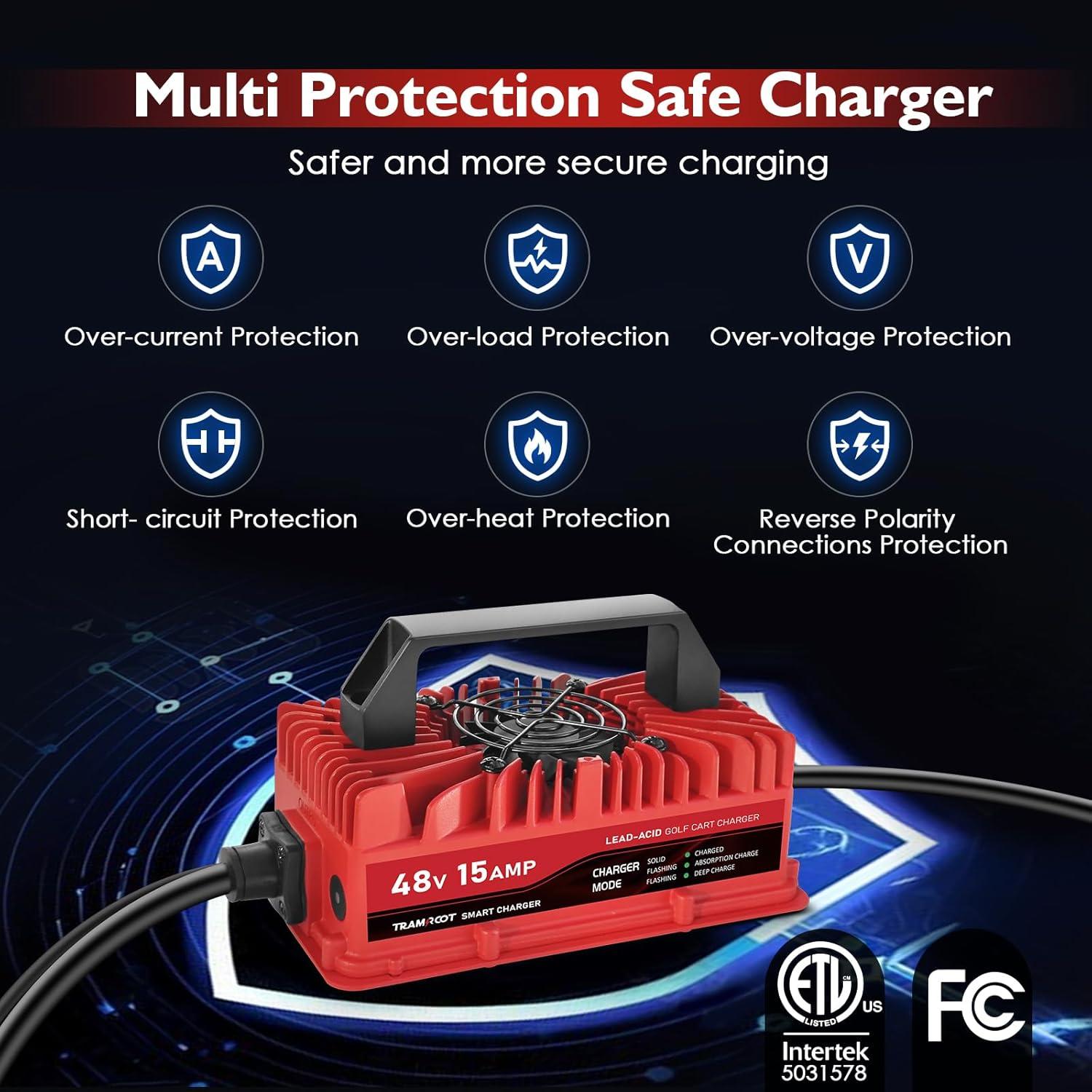 Cargador de Carro de Golf TRAMROOT 15A 48V para EZGO RXV/TXT