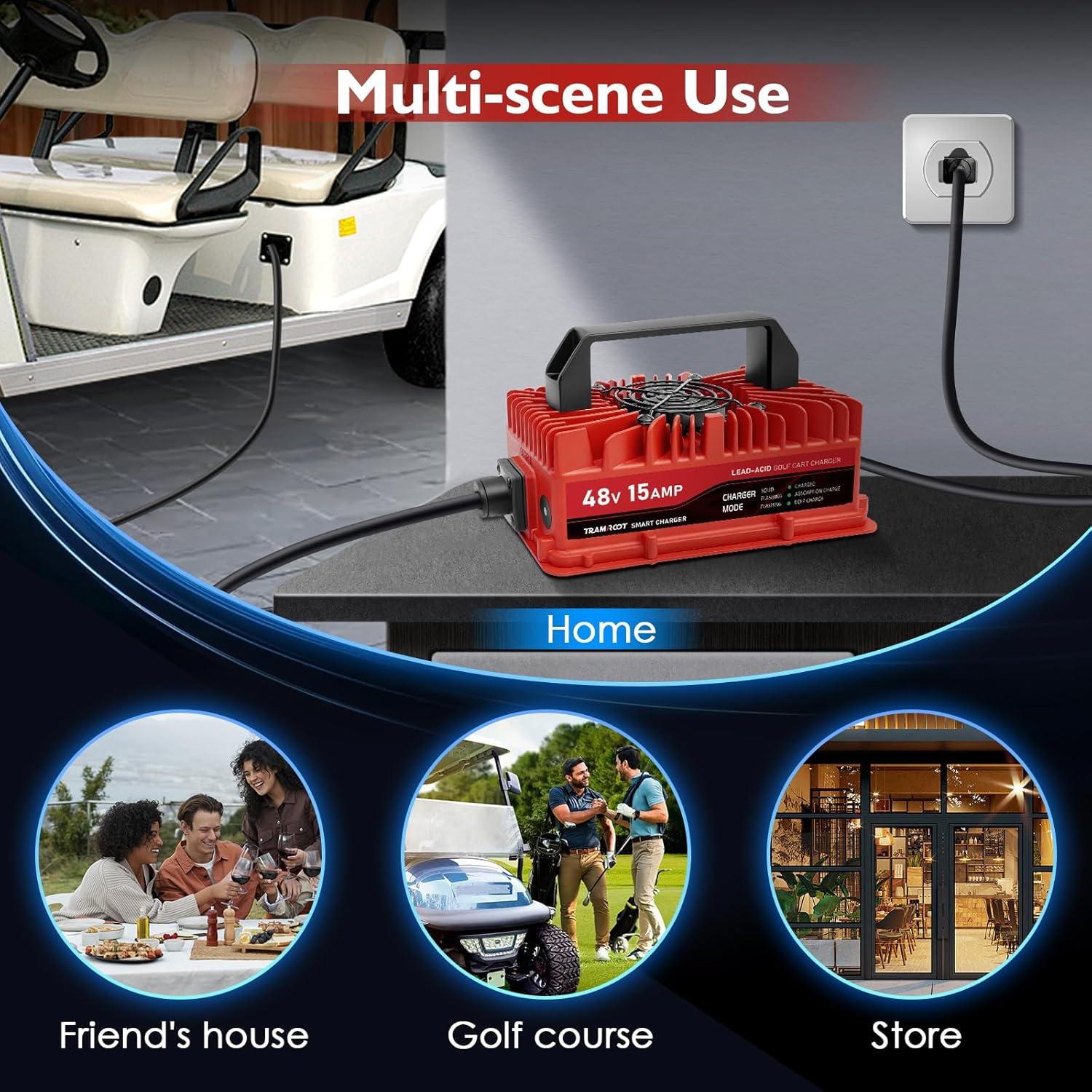 Cargador de Carro de Golf TRAMROOT 15A 48V para EZGO RXV/TXT