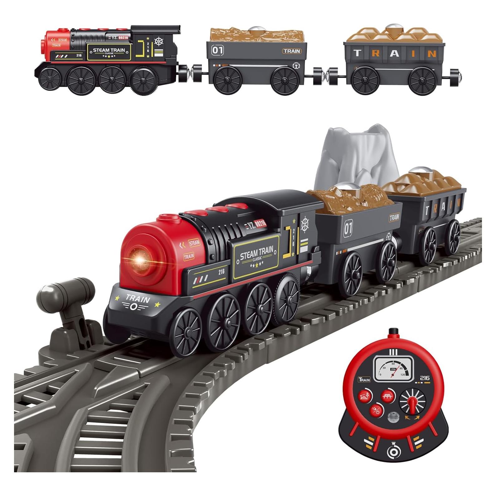 Tren Motorizado de Madera WOODENFUN Rojo con Control Remoto