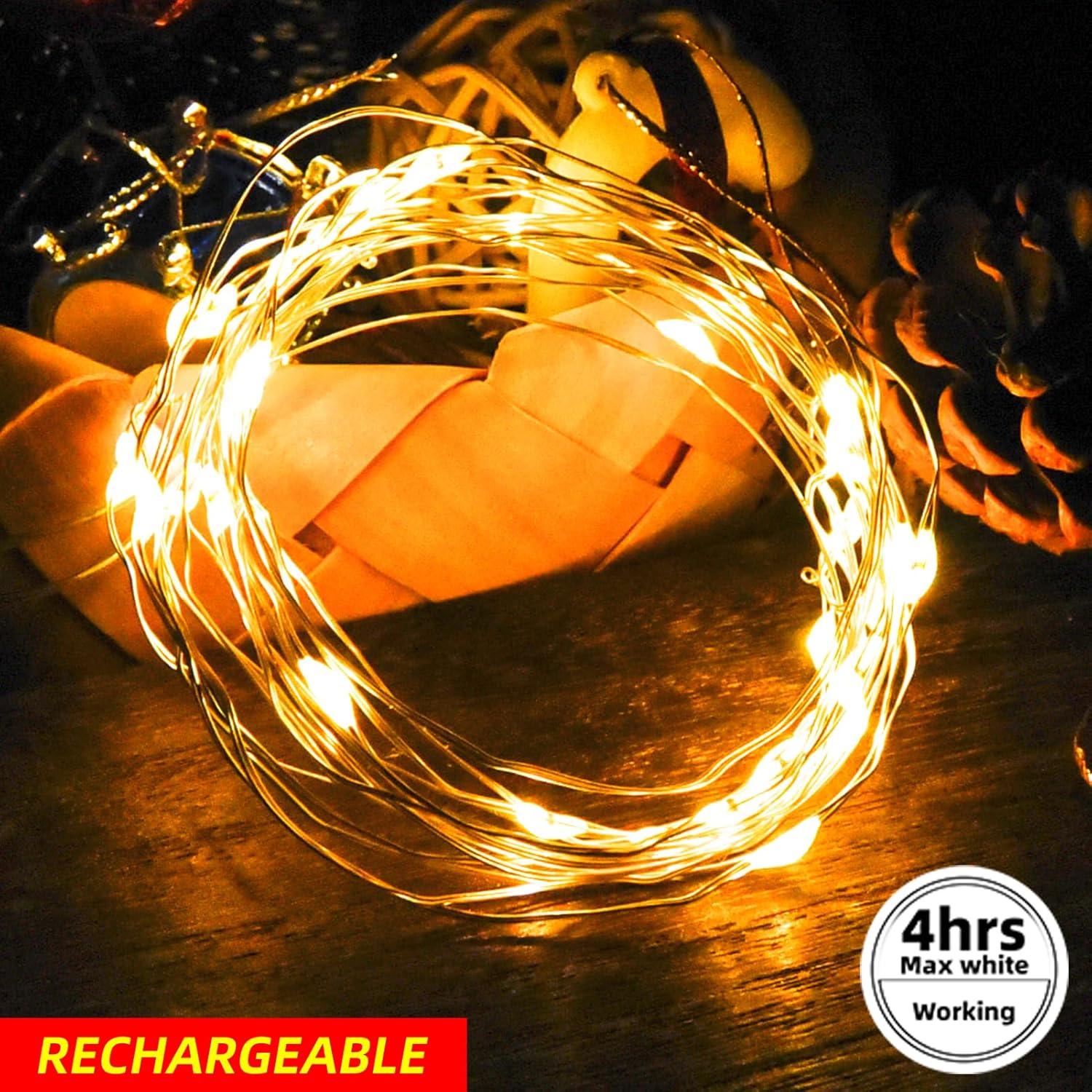 Luces de Hadas Recargables 4.88M 100LEDs BLUEYE con Control Remoto