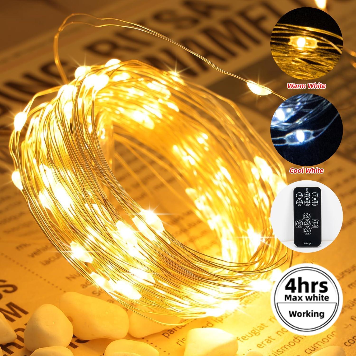 Luces de Hadas Recargables 4.88M 100LEDs BLUEYE con Control Remoto