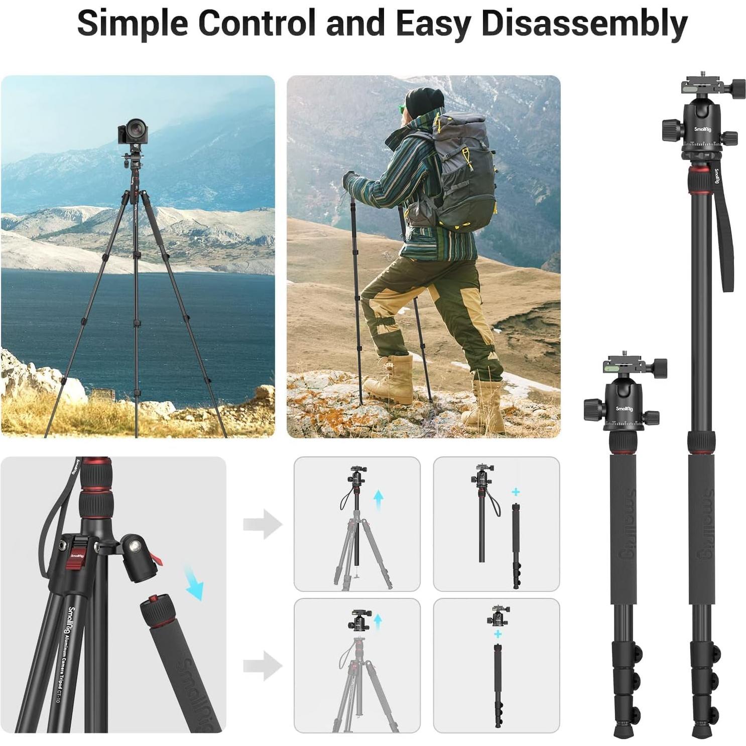 Trípode para cámara SmallRig 15551 2 en 1 71" Aluminio