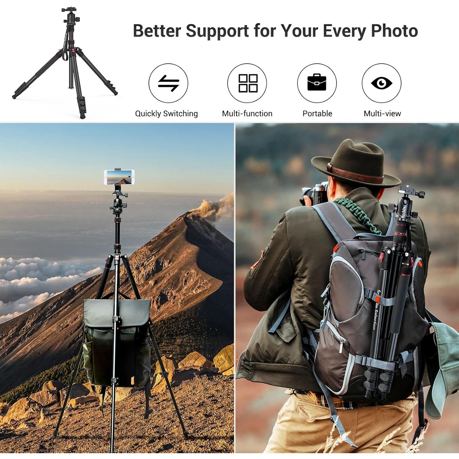 Trípode para cámara SmallRig 15551 2 en 1 71" Aluminio