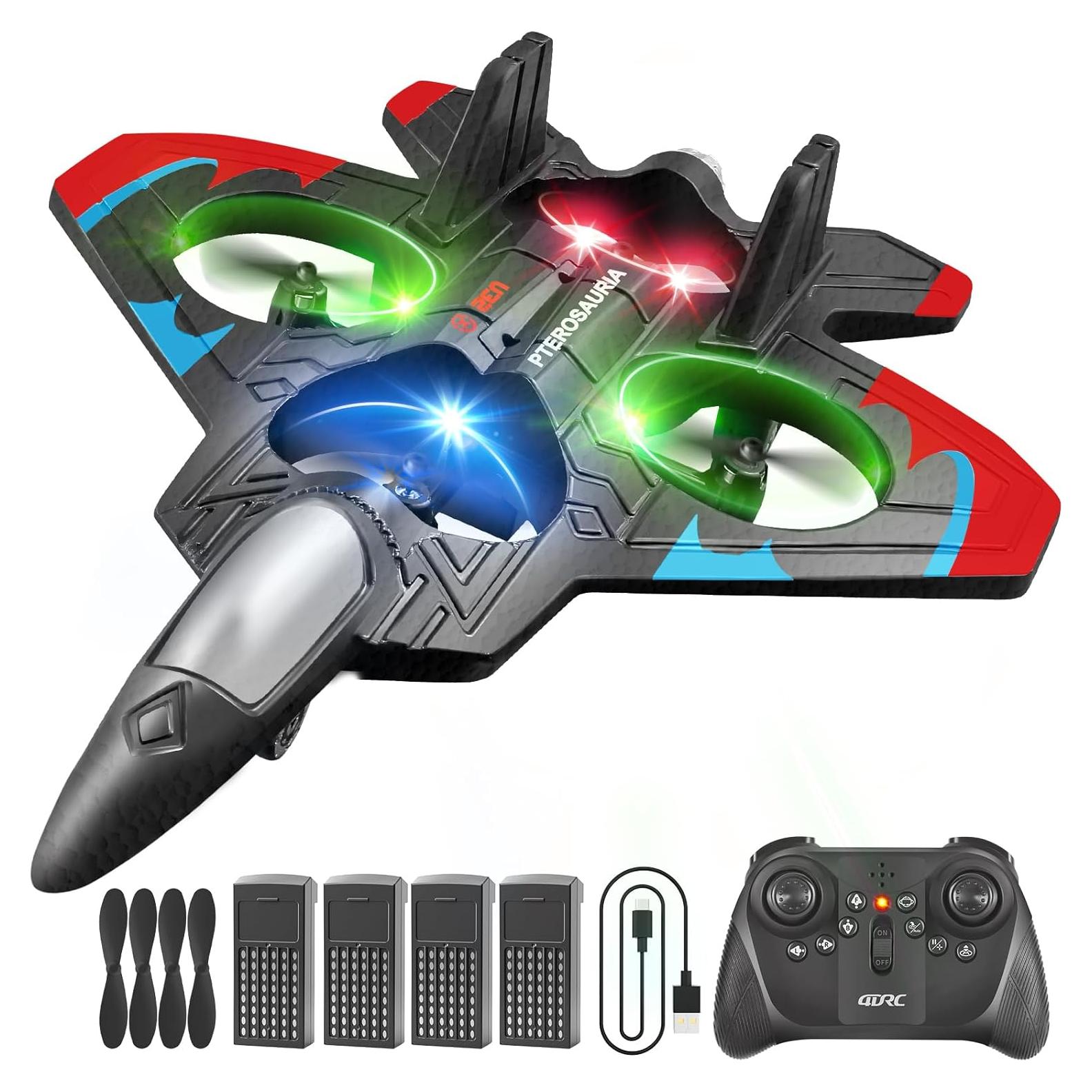 Avión RC 4DRC V32 con 4 Baterías - Control Remoto 8+ Años