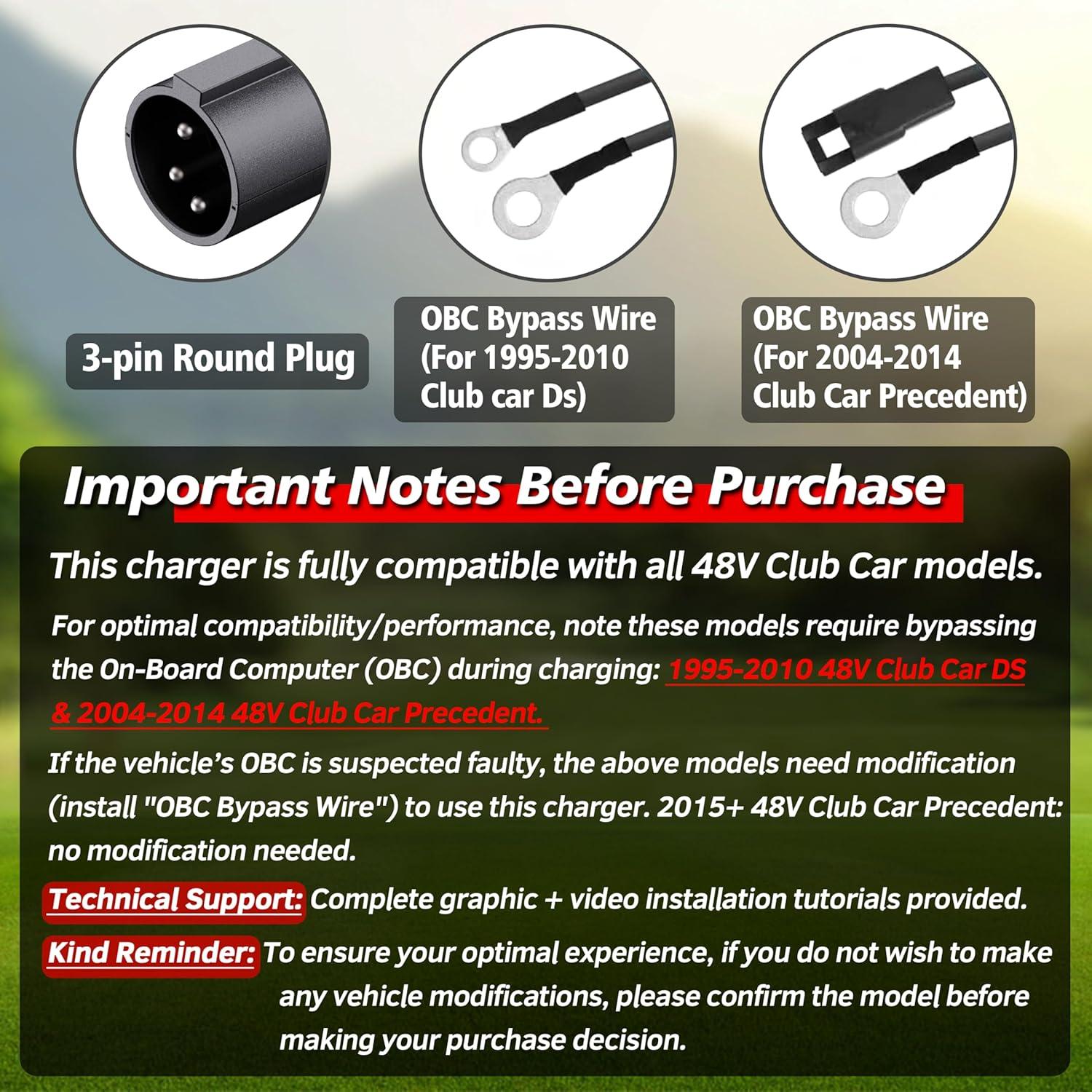 Cargador de Batería 48V 15A Akizbeir para Carrito Golf