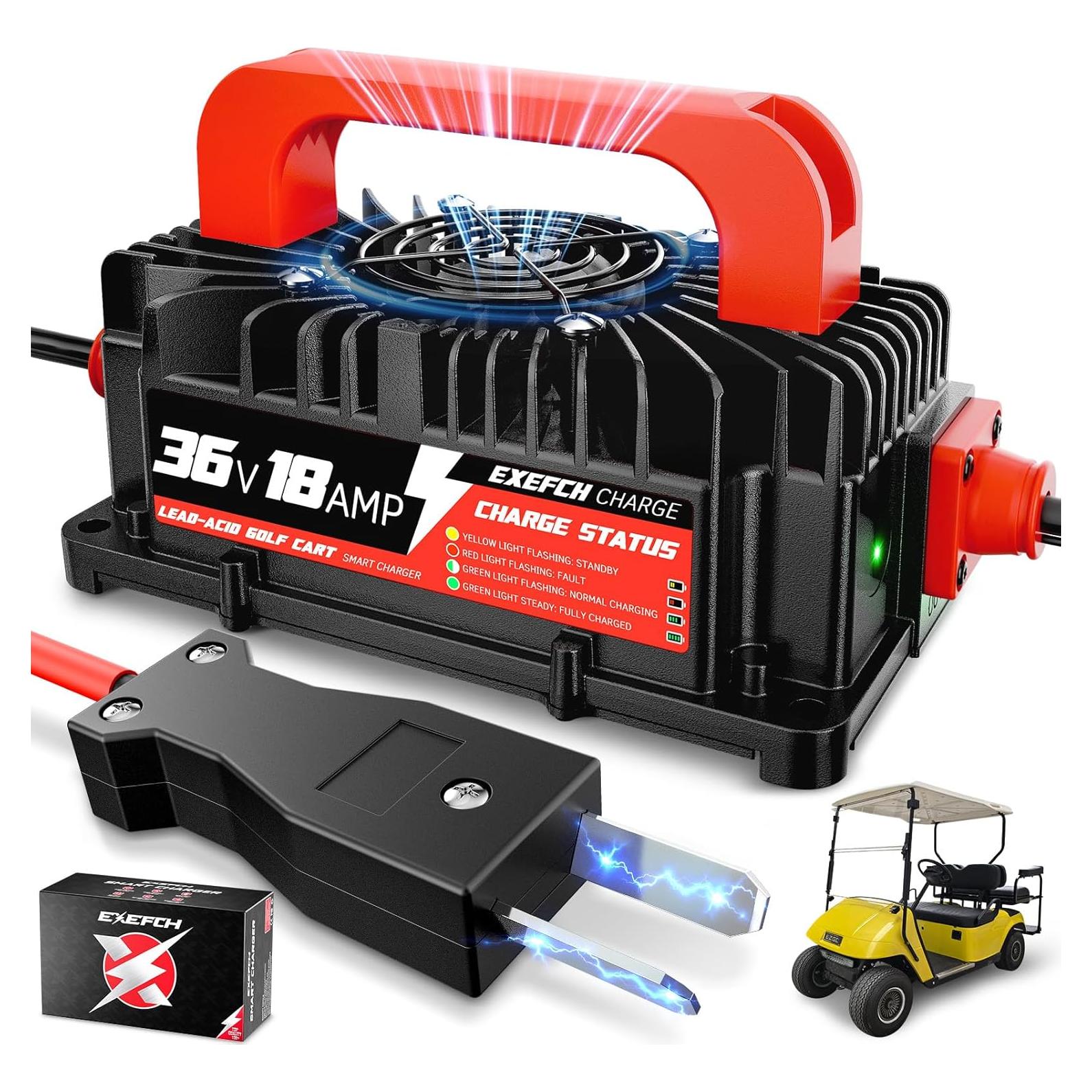 Cargador de Batería 36V 18A EXEFCH para Carrito de Golf