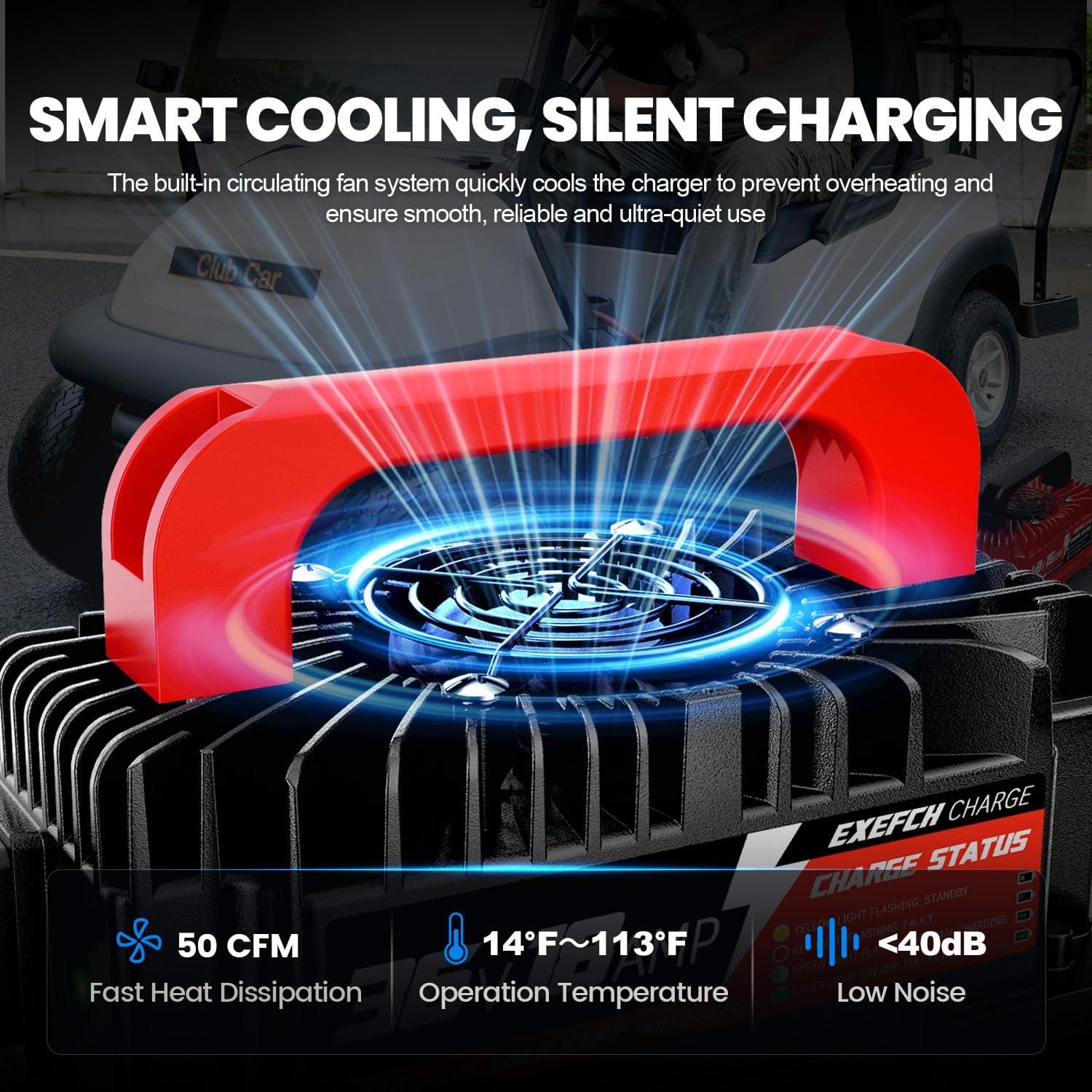 Cargador de Batería 36V 18A EXEFCH para Carrito de Golf