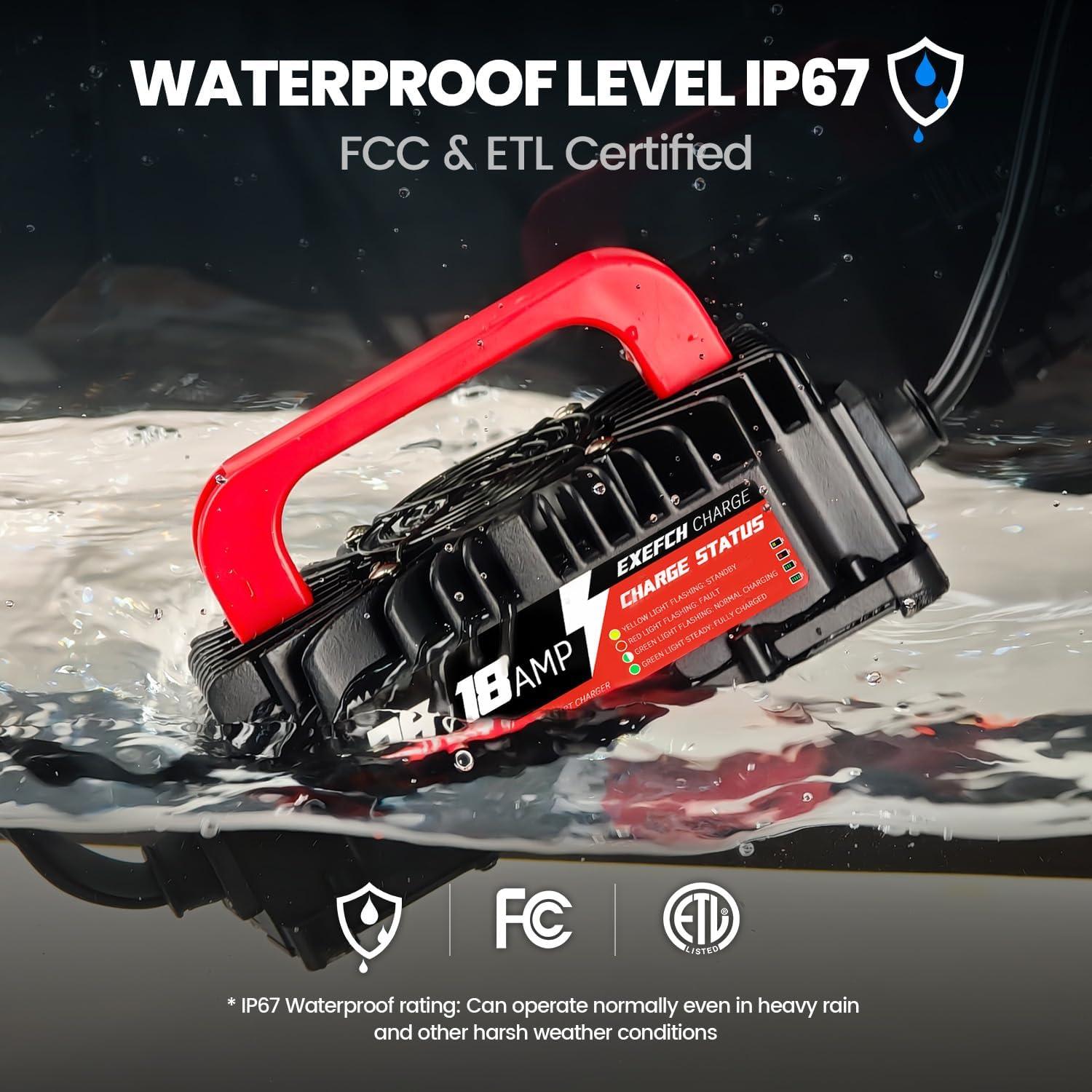 Cargador de Batería 36V 18A EXEFCH para Carrito de Golf