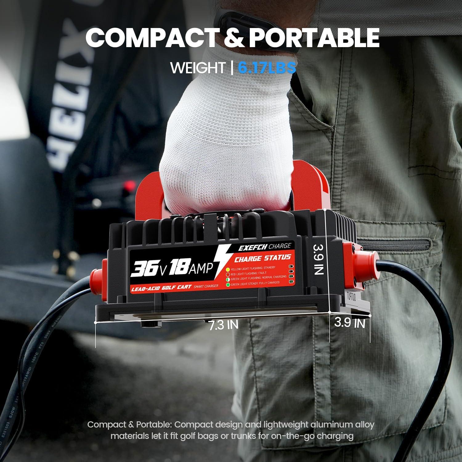 Cargador de Batería 36V 18A EXEFCH para Carrito de Golf