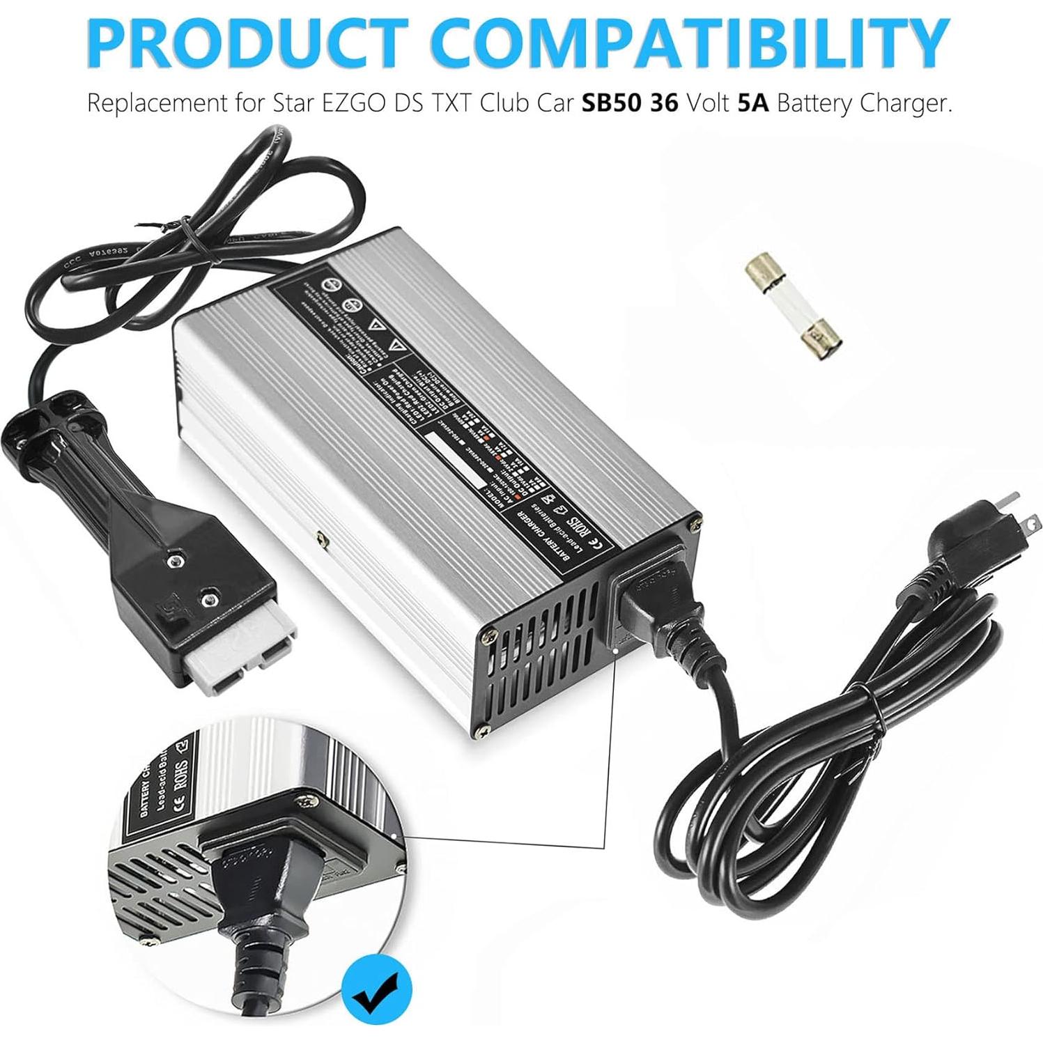 Cargador de Batería 36V 5A Labwork con Conector SB50