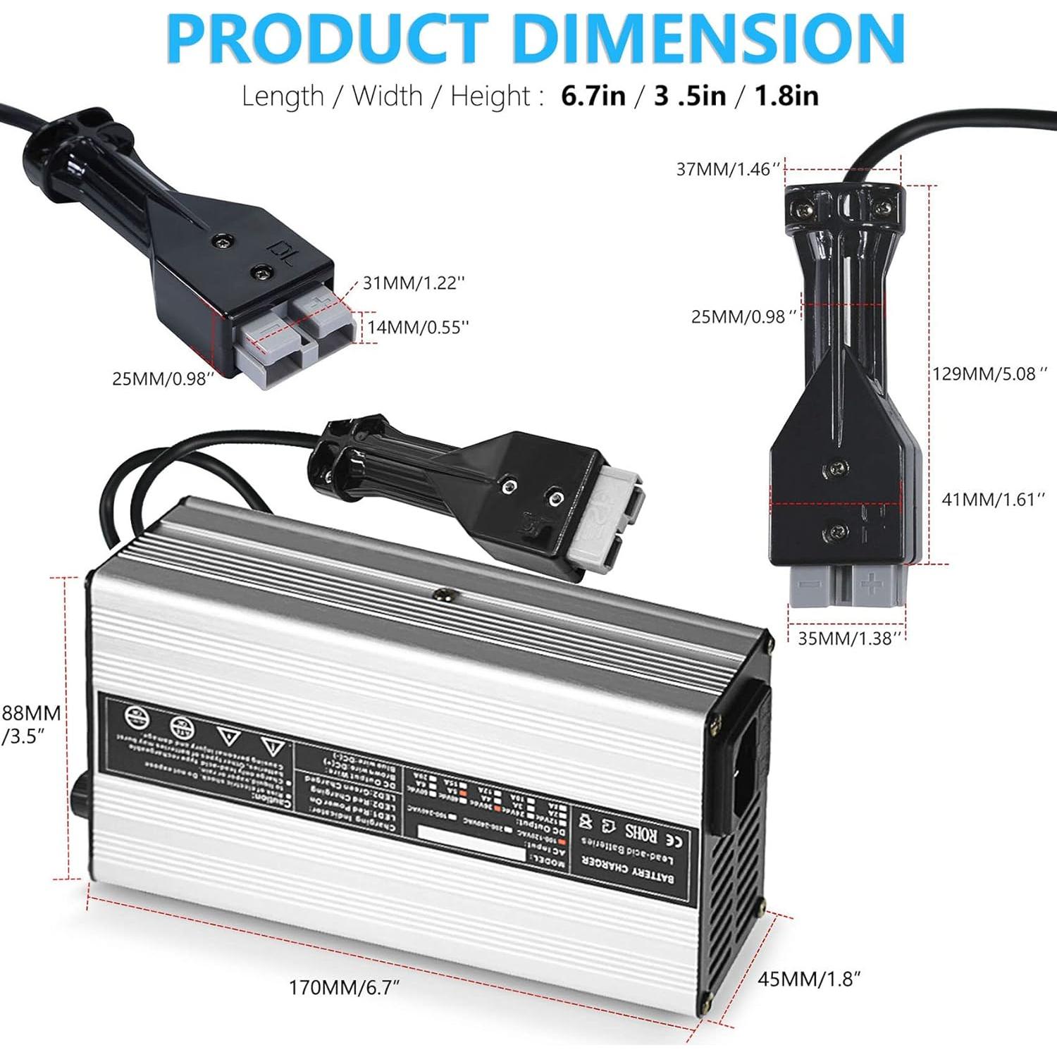 Cargador de Batería 36V 5A Labwork con Conector SB50