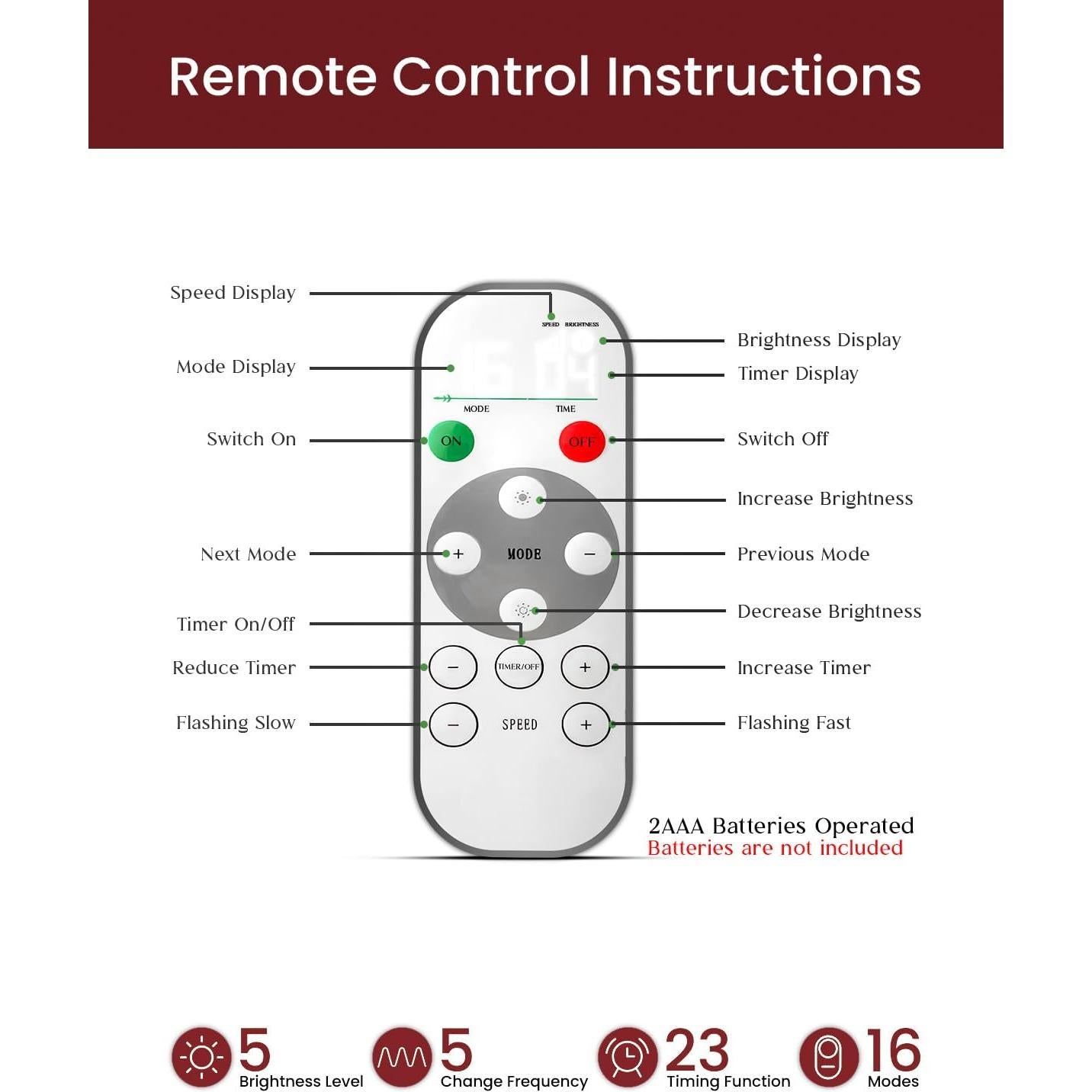 Guirnalda Navideña Artificial 1.83m LED Doble Color con Control Remoto