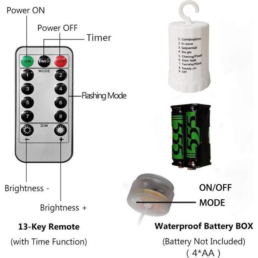 Luces de Hadas LED 220 Bombillas SHUKAN a Batería 2m