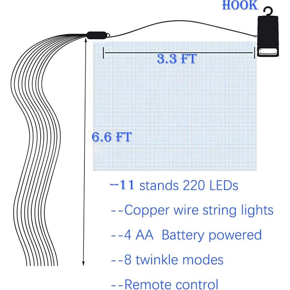 Luces de Hadas LED 220 Bombillas SHUKAN a Batería 2m