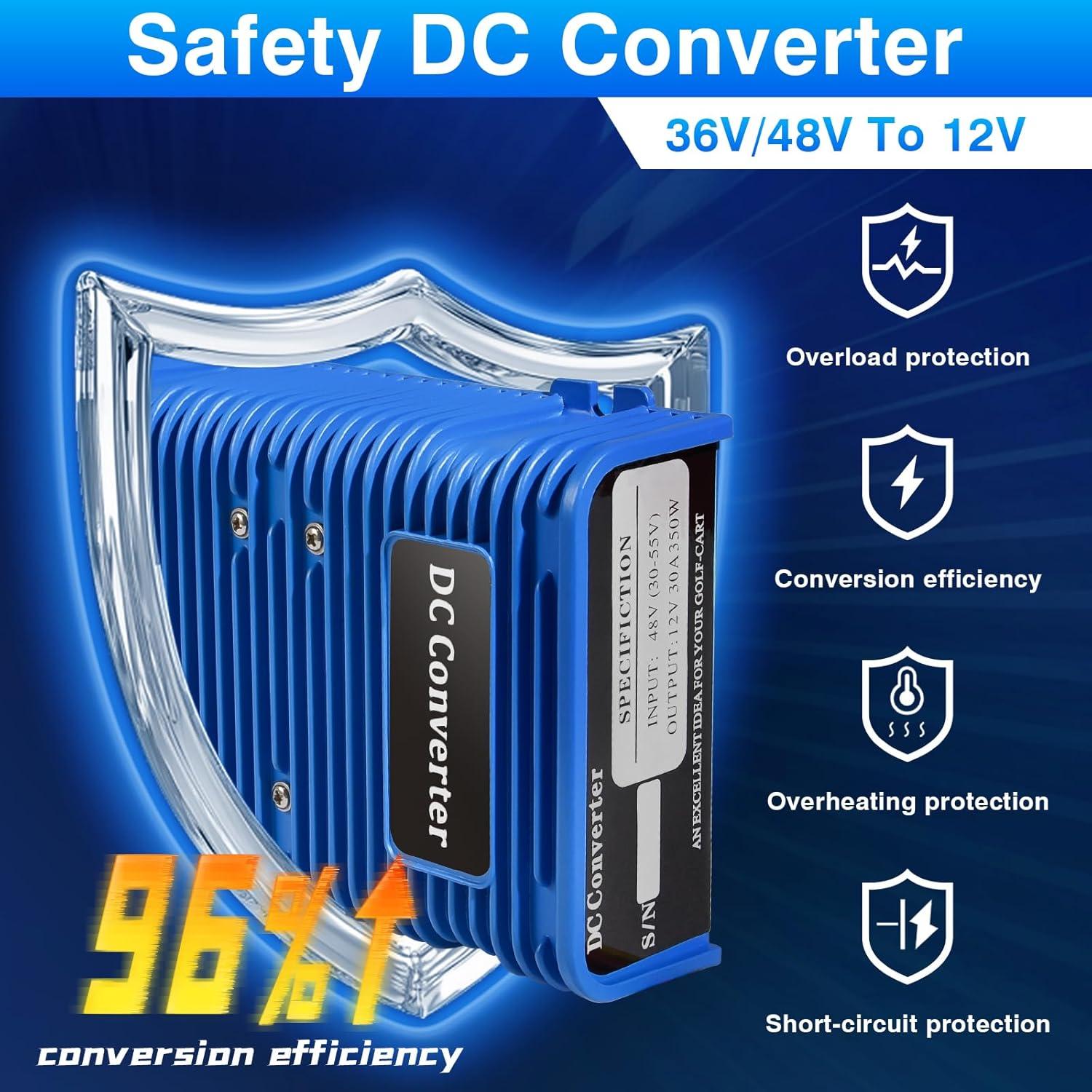 Reductor de Voltaje para Carro de Golf Orle Oko 36V/48V a 12V 30A