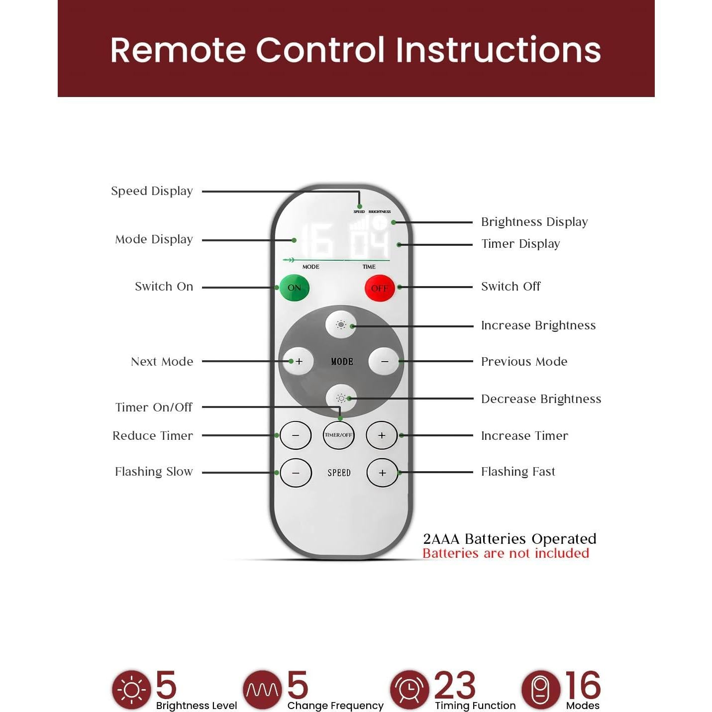 Guirnalda de Navidad LED 50 luces GAZE ART 274 cm con Temporizador