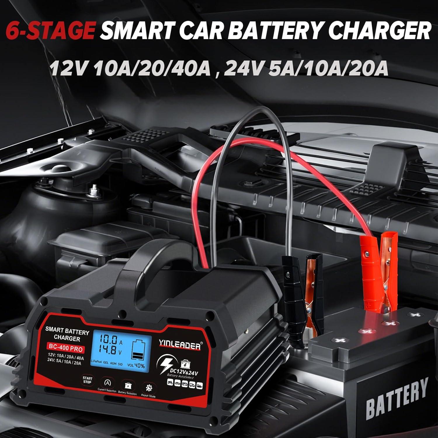Cargador de Batería Inteligente 40A 12V/24V Plomo Ácido