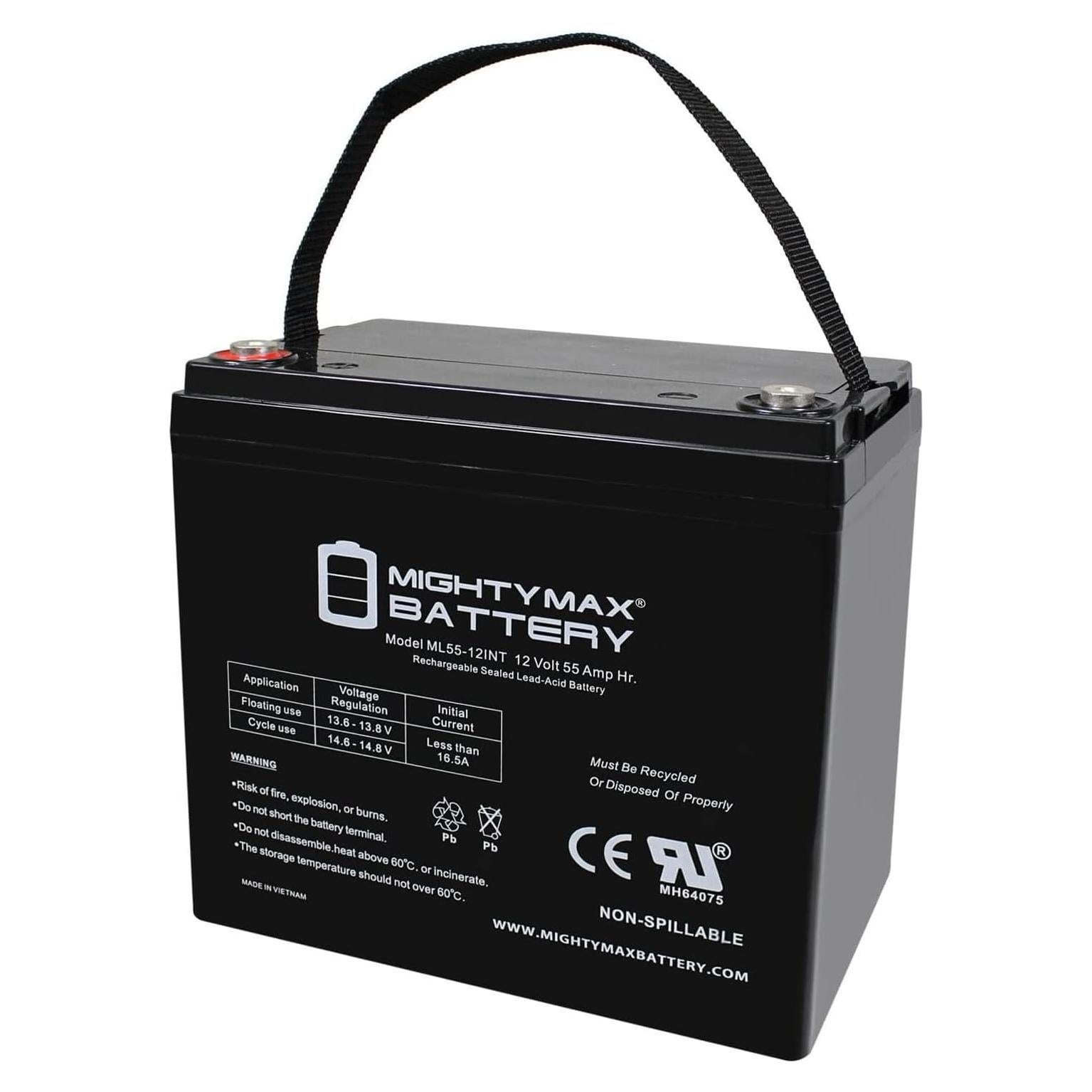 Batería Mighty Max ML55-12INT 12V 55AH Rosca Interna SLA AGM