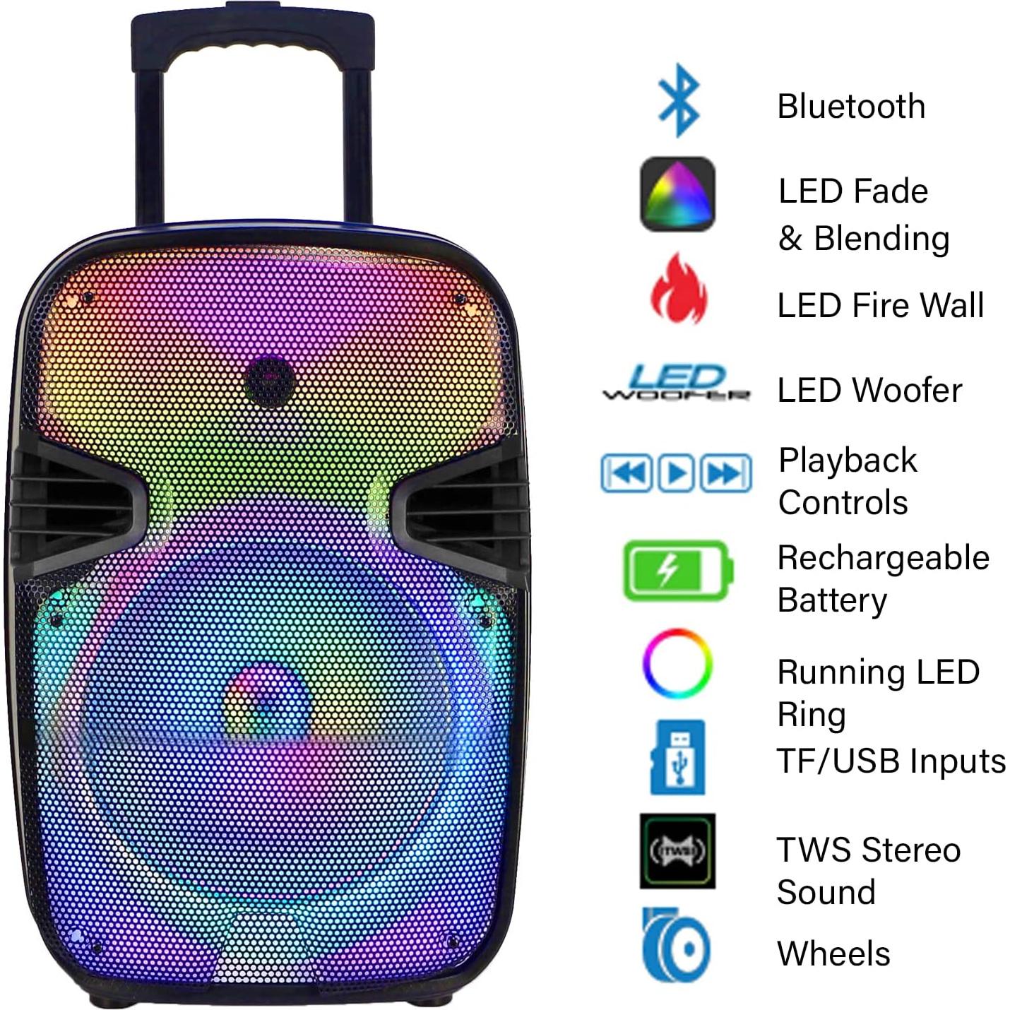 Altavoz Bluetooth 1500W Technical Pro 12" Recargable LED