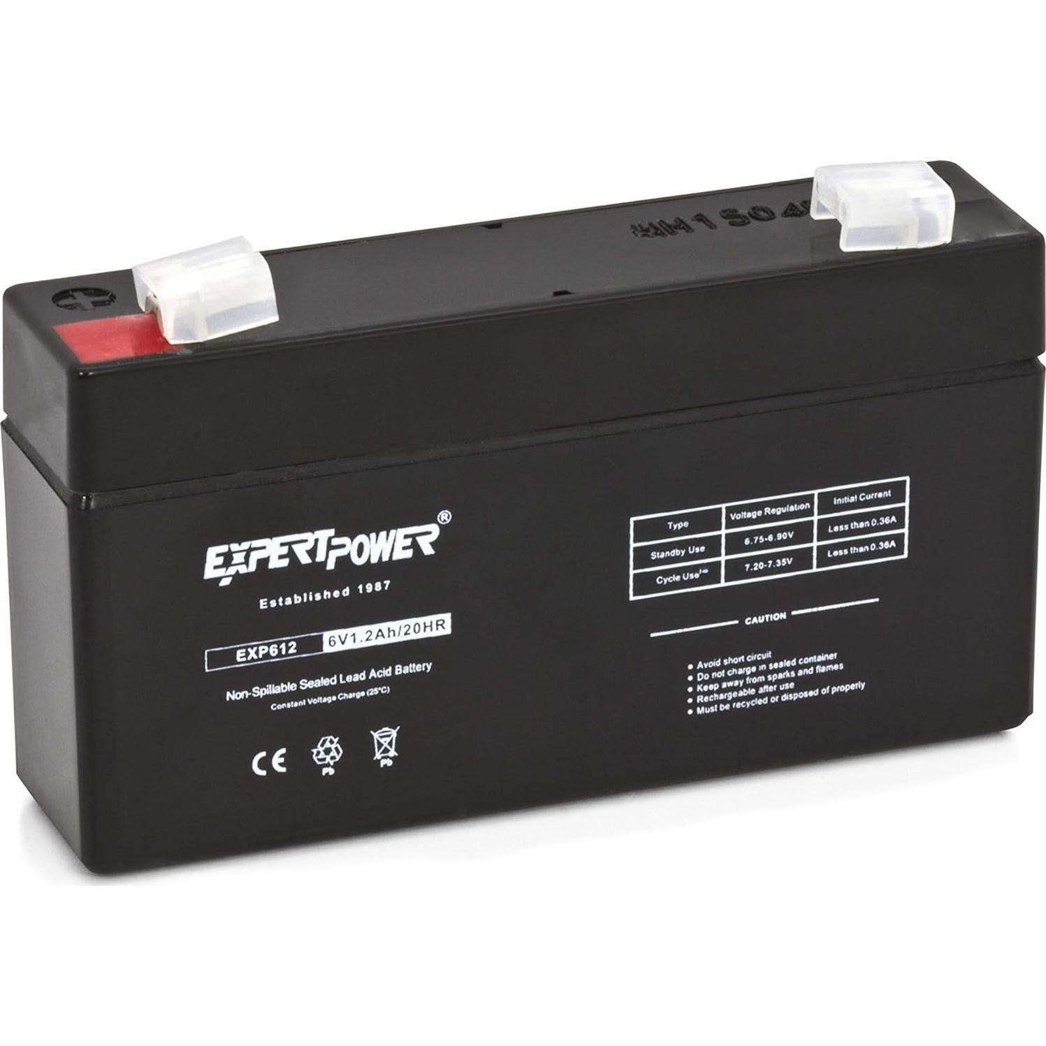 Batería Recargable ExpertPower EXP612 6V 1.2Ah F1 Sellada
