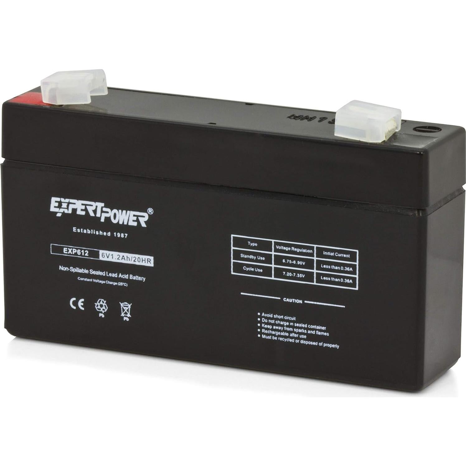 Batería Recargable ExpertPower EXP612 6V 1.2Ah F1 Sellada