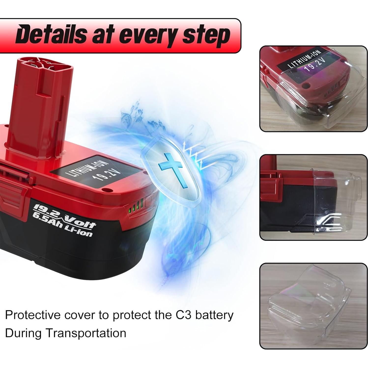 Paquete de 2 Baterías de Litio 6.5Ah 19.2V + Cargador Craftsman