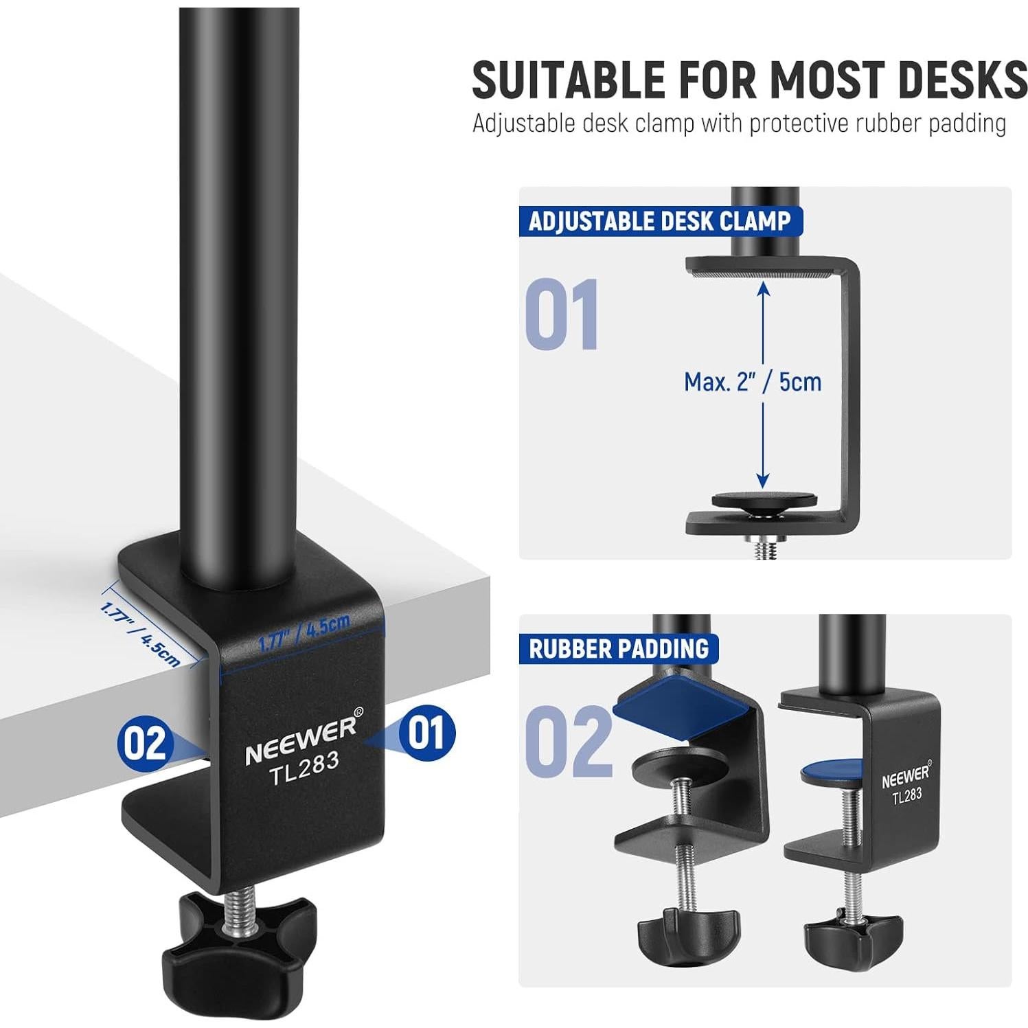Soporte de Escritorio NEEWER TL283 Ajustable 43-102cm Rojo