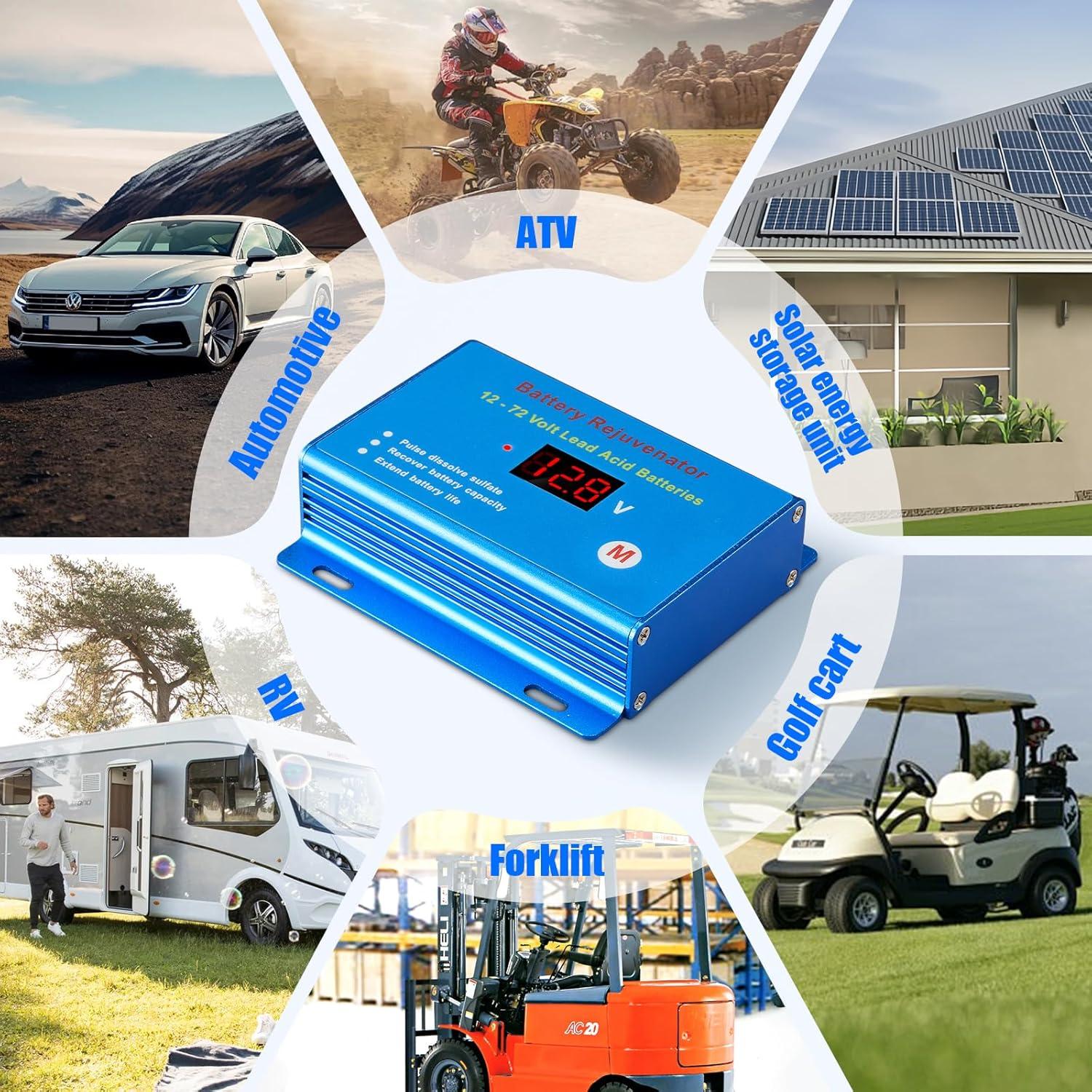 Desulfatador de Baterías Segniwale 12V-72V para Plomo-Ácido