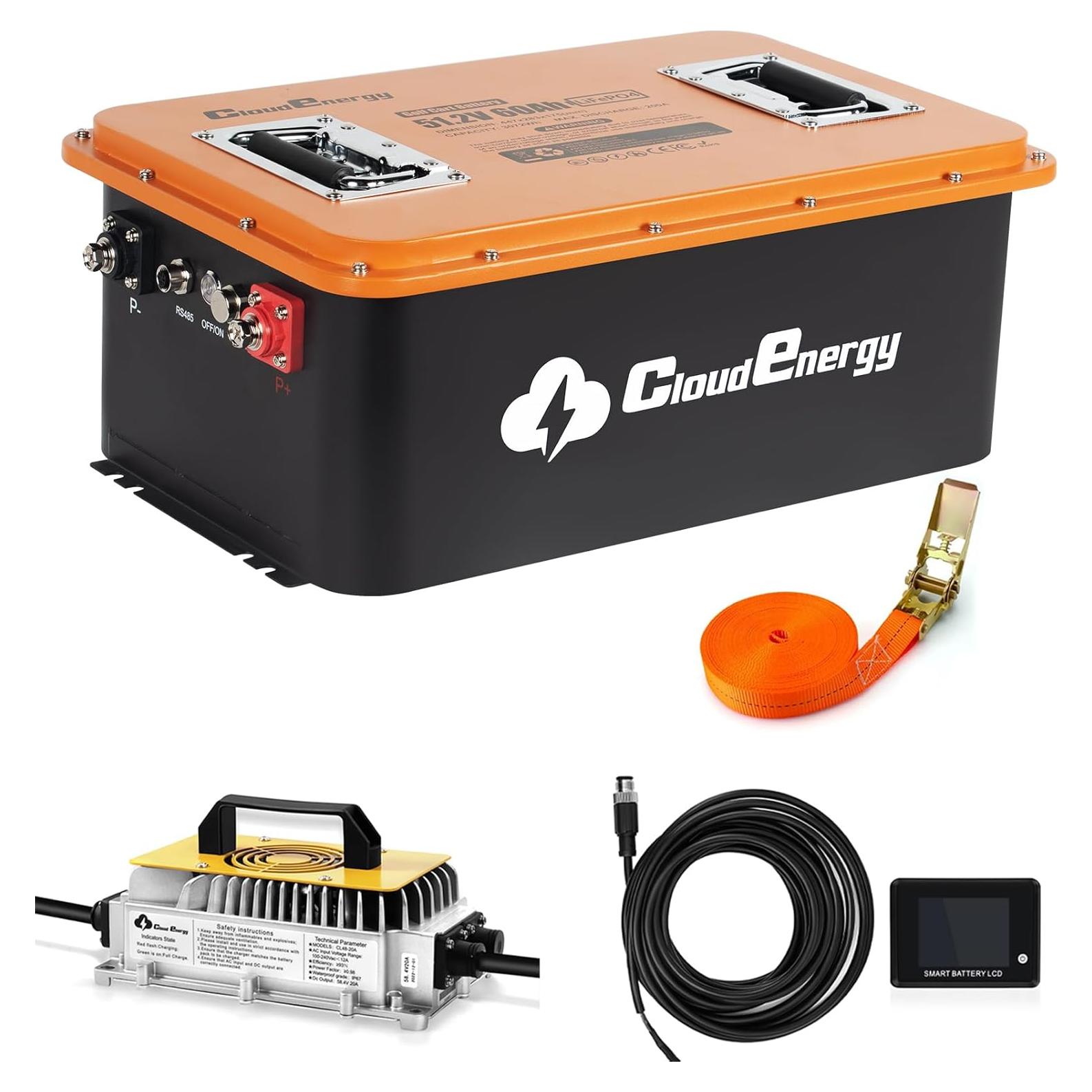 Batería LiFePO4 48V 60Ah Cloudenergy con BMS y Cargador