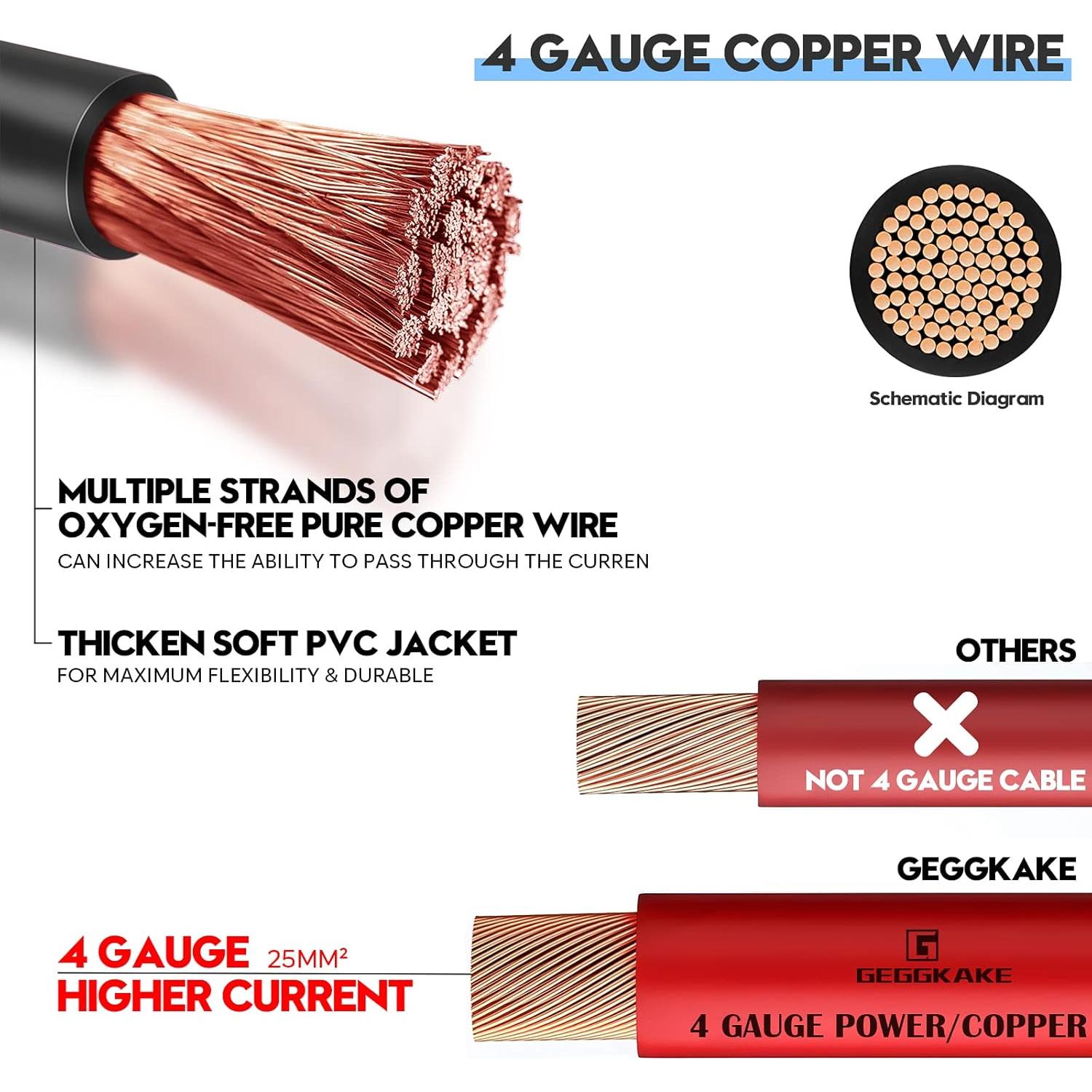 Kit de Cables de Batería para Carrito de Golf Geggkake EZGO TXT 36V/48V