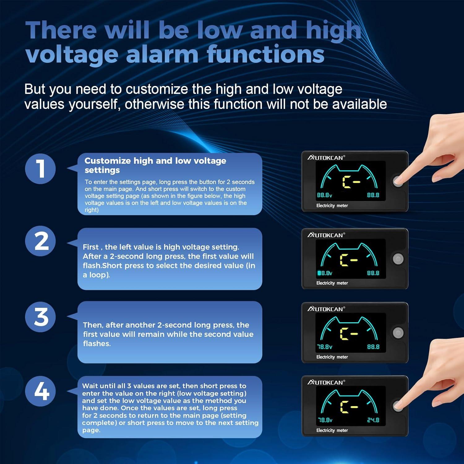 Medidor de Batería Digital Autokcan 6839D 8-100V Pantalla LCD