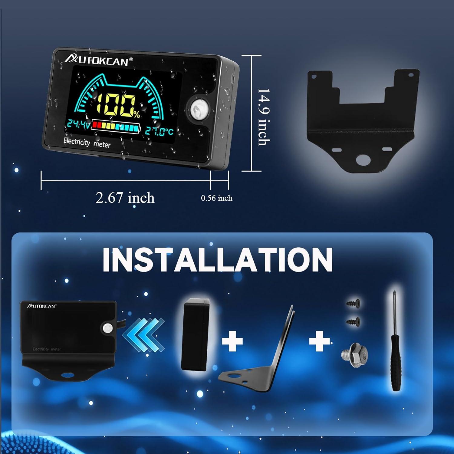 Medidor de Batería Digital Autokcan 6839D 8-100V Pantalla LCD