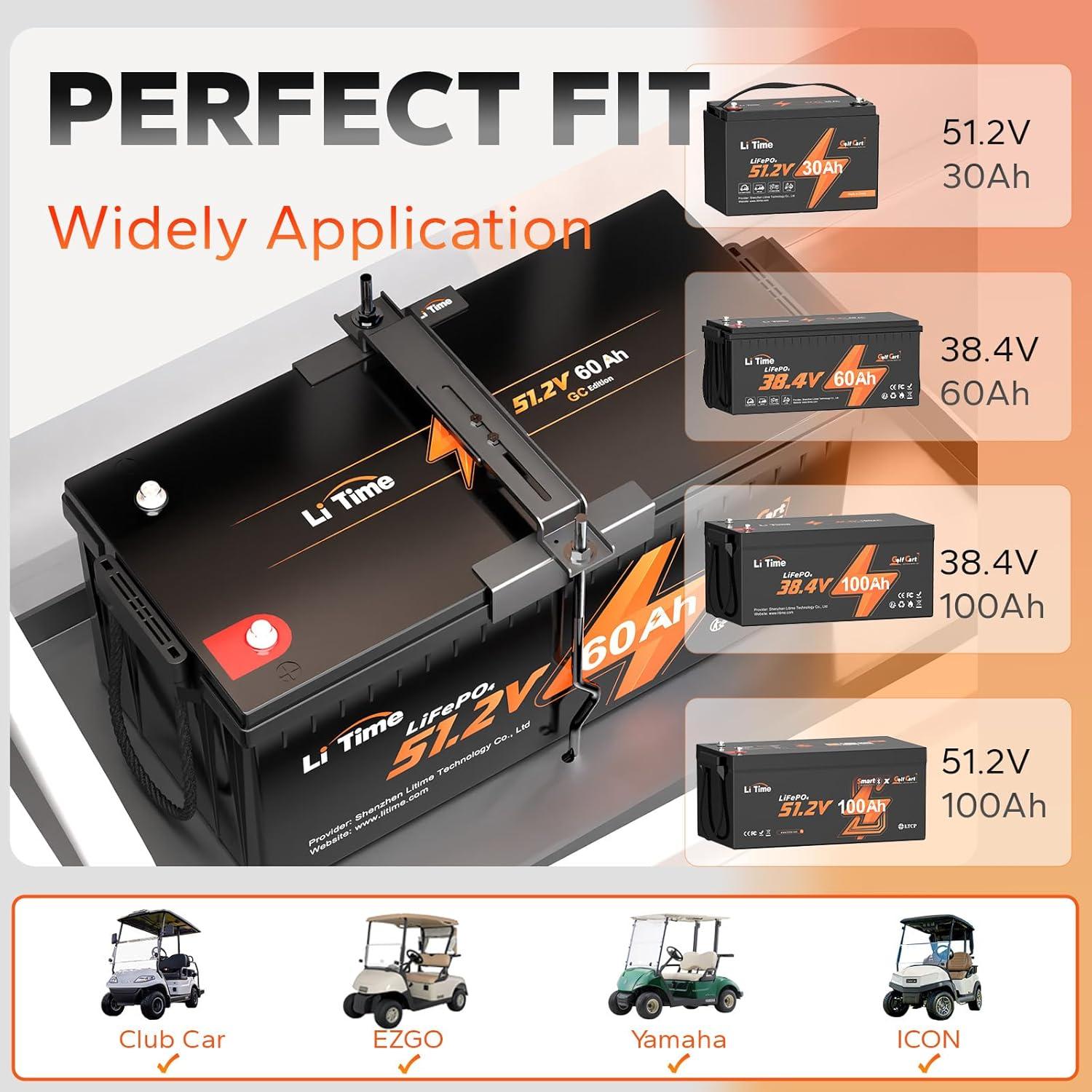 Kit de sujeción de batería LiTime para carrito de golf 0.91 kg