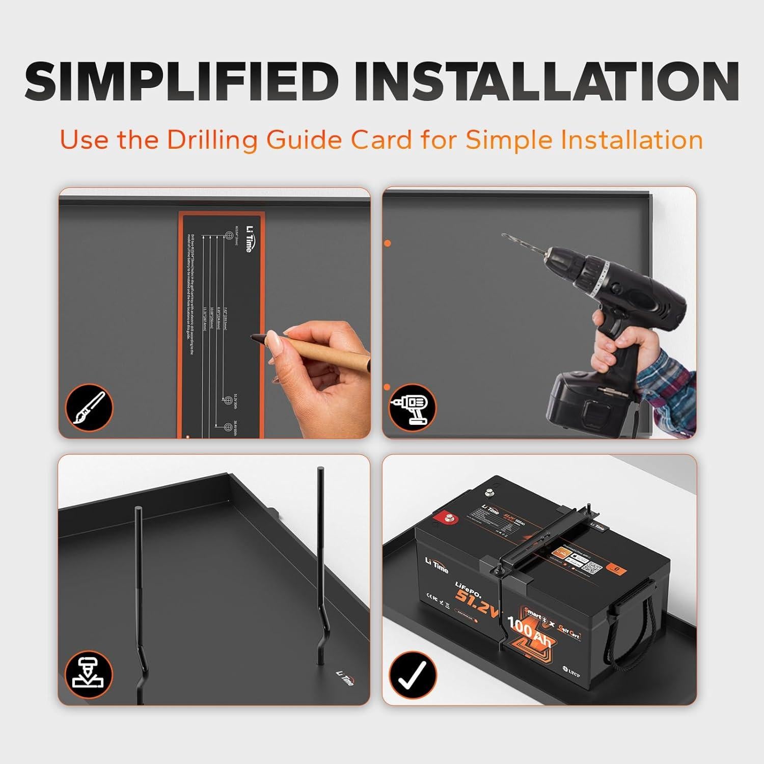 Kit de sujeción de batería LiTime para carrito de golf 0.91 kg