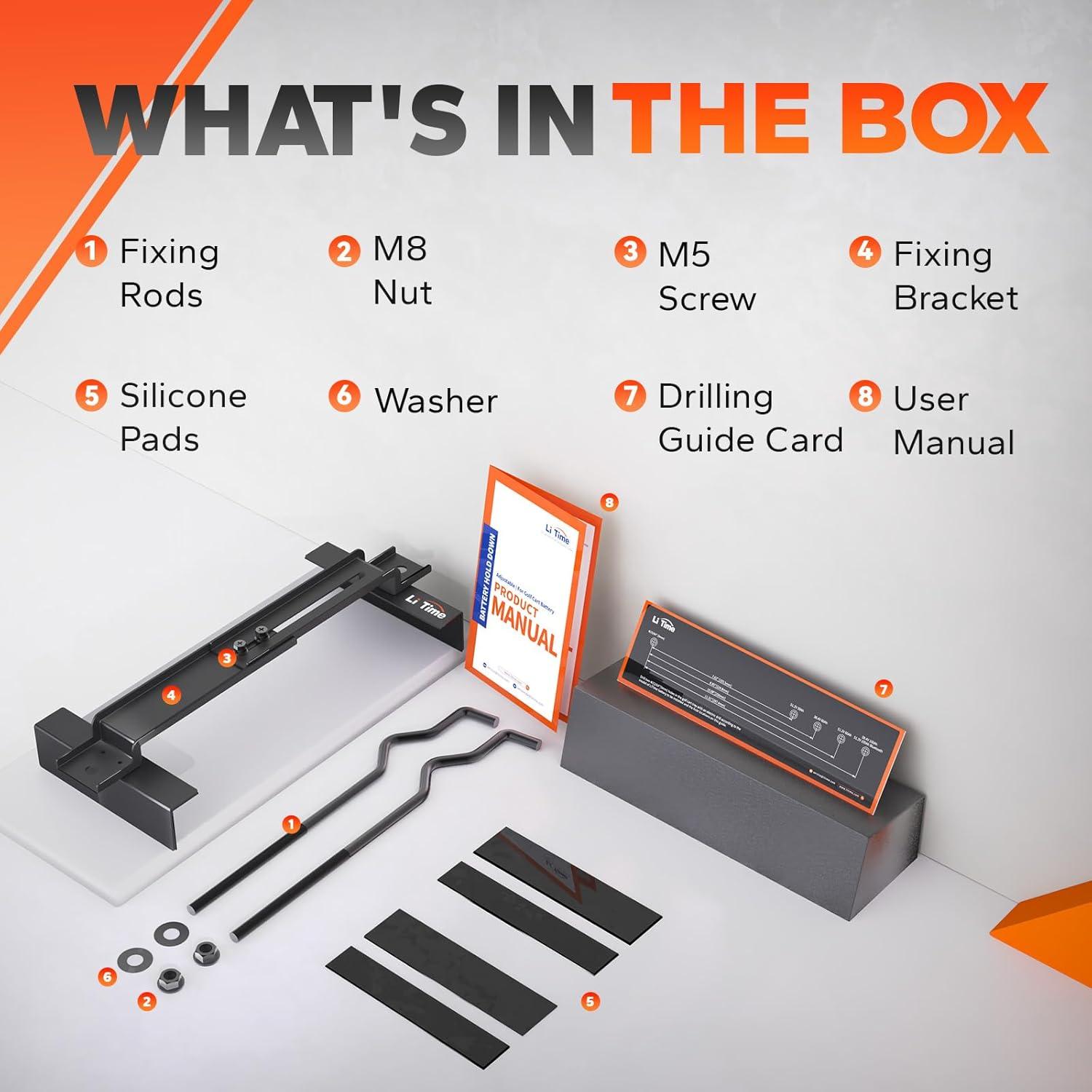 Kit de sujeción de batería LiTime para carrito de golf 0.91 kg