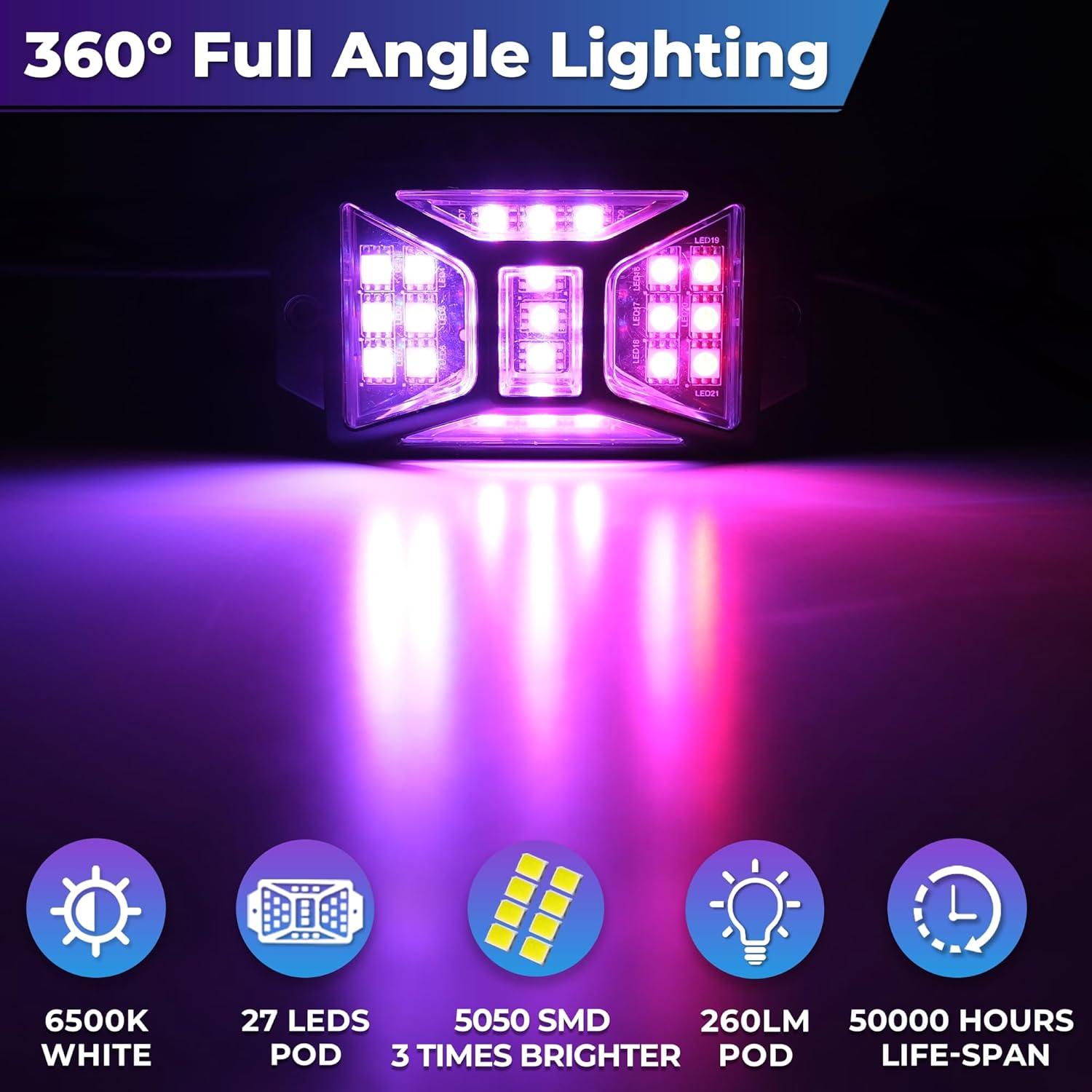 Kit de Luces LED RGB DITRIO para Carro de Golf 8 Pcs